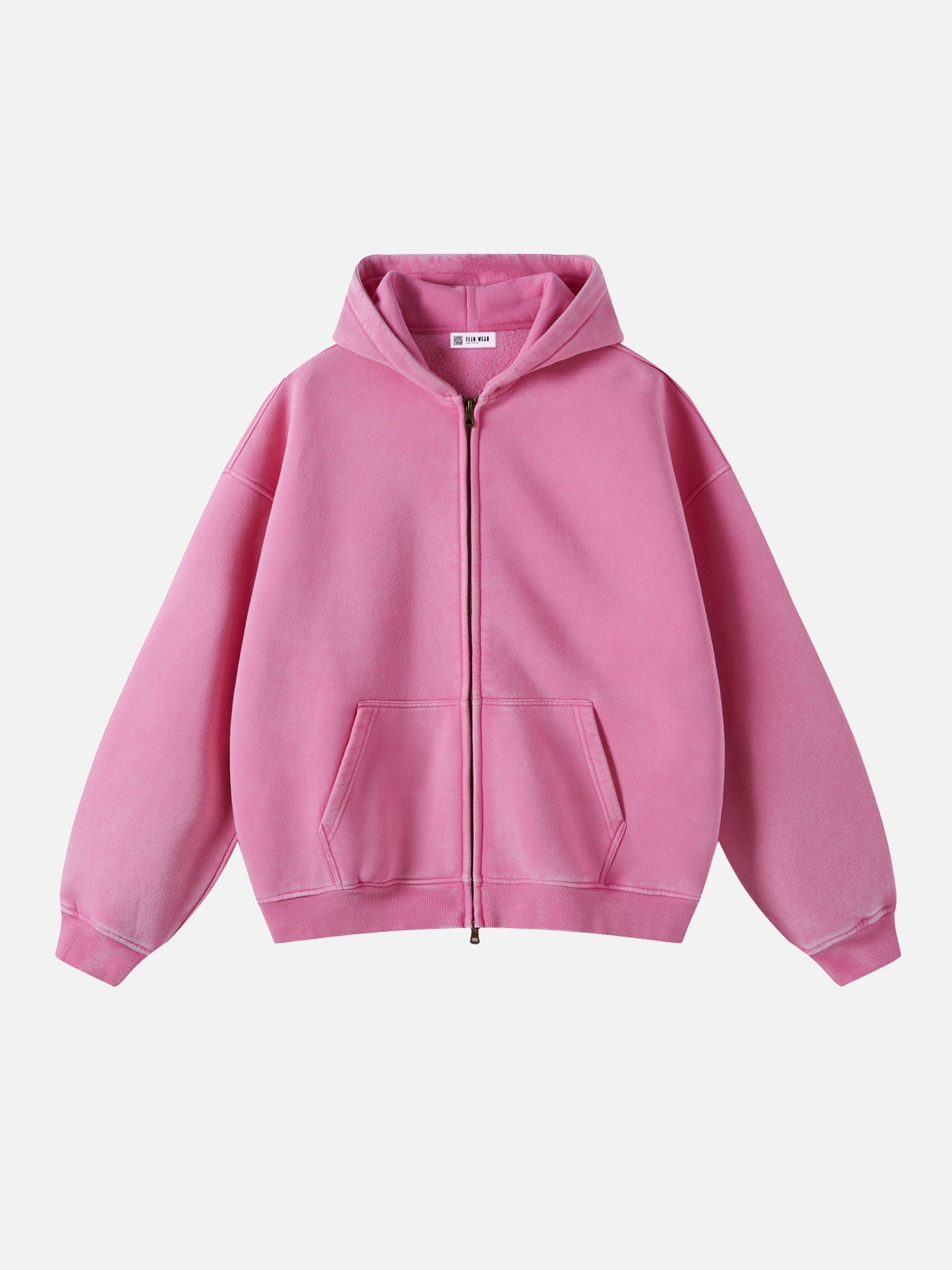 COMFY - Premium Oversized Zip Up Hoodie Pink | Teenwear.eu