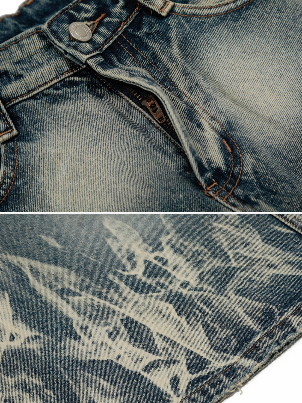 BLAU FLAMES - Baggy Graphic Jorts | Teenwear.eu