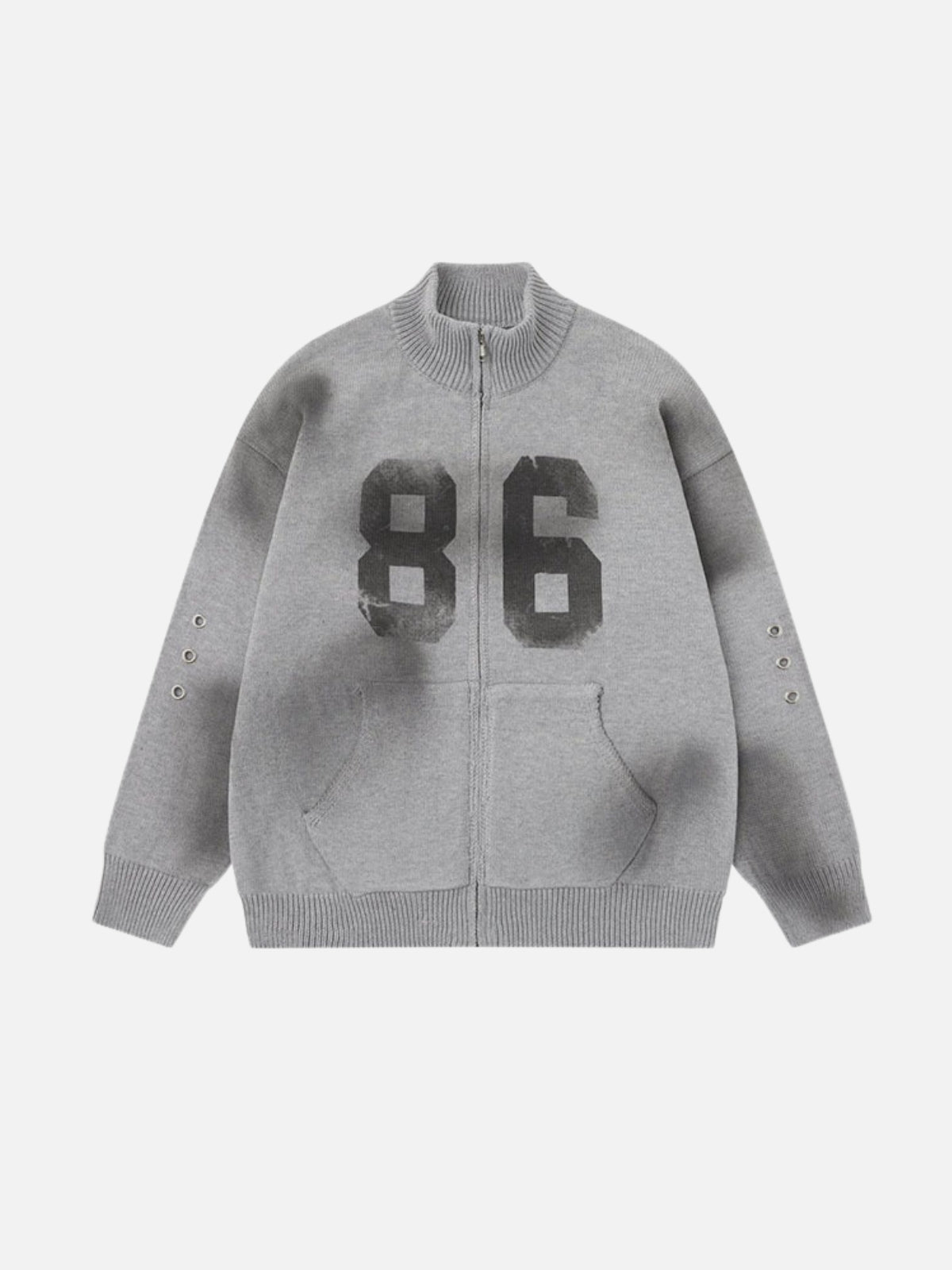 VARSIX – Oversized Print Zip Up Hoodie Sweater Grey | Teenwear.eu