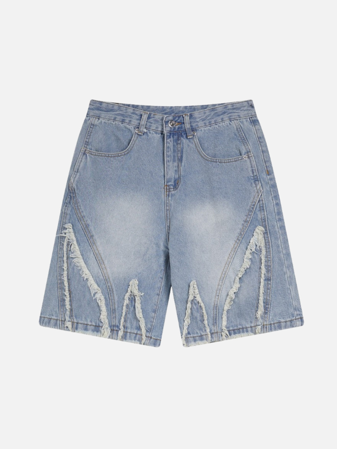 WINGERS - Loose Denim Embroidered Shorts Blue | Teenwear.eu