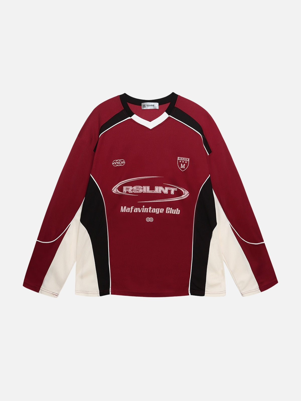 RSILINT - Oversized Graphic Long Sleeve T-Shirt Red | Teenwear.eu