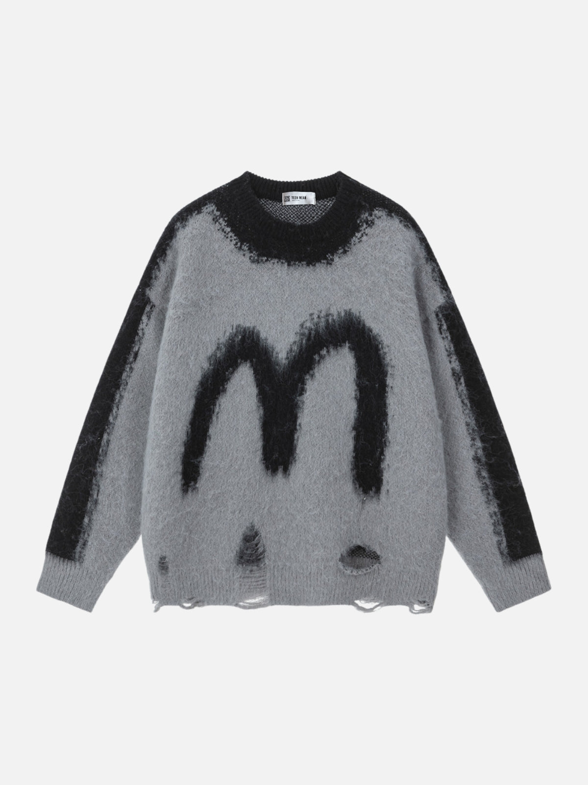 MELTIQ – Oversized Graphic Sweater Black | Teenwear.eu