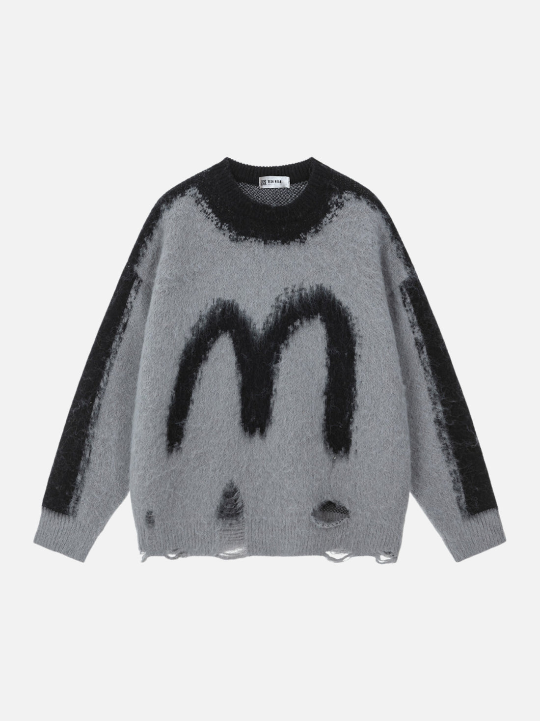 MELTIQ – Oversized Graphic Sweater Black | Teenwear.eu