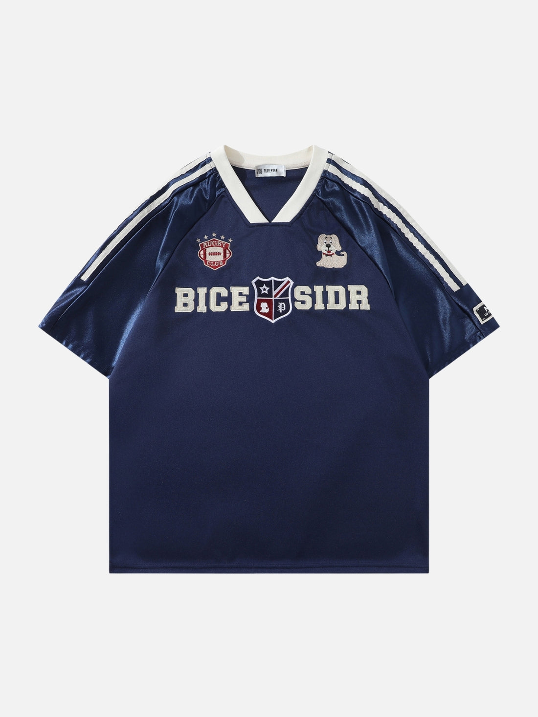 BICE - Oversized Print Jersey T-shirt Blue | Teenwear.eu