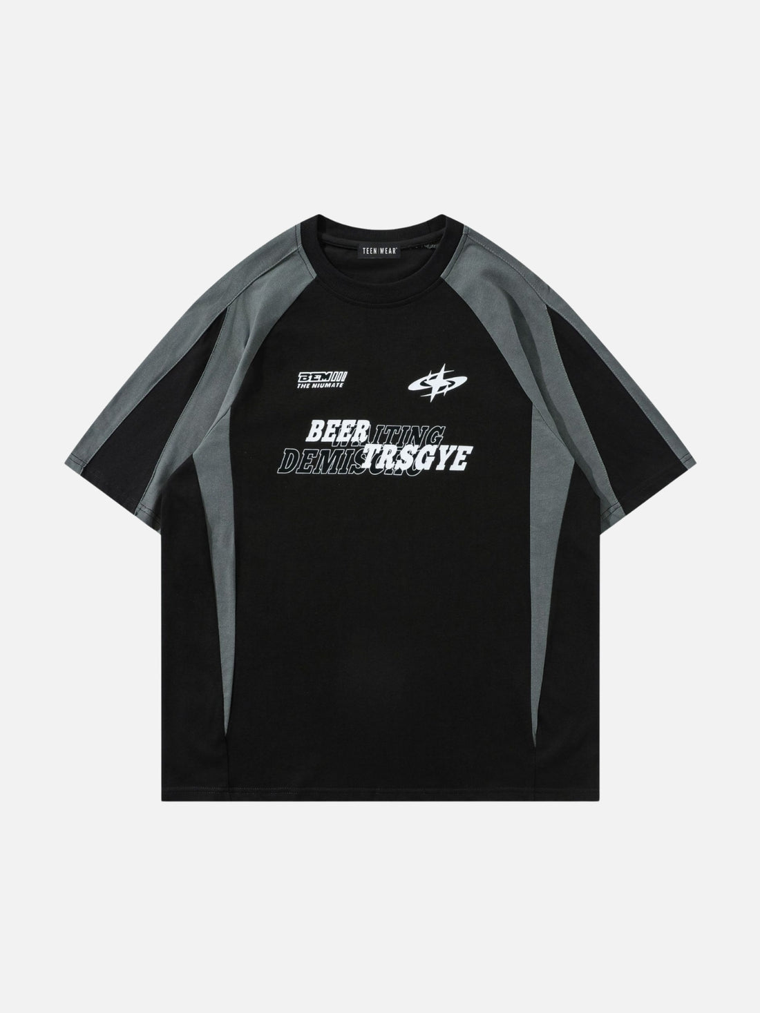 NIUMATE - Oversized Print Racing T-Shirt White | Teenwear.eu