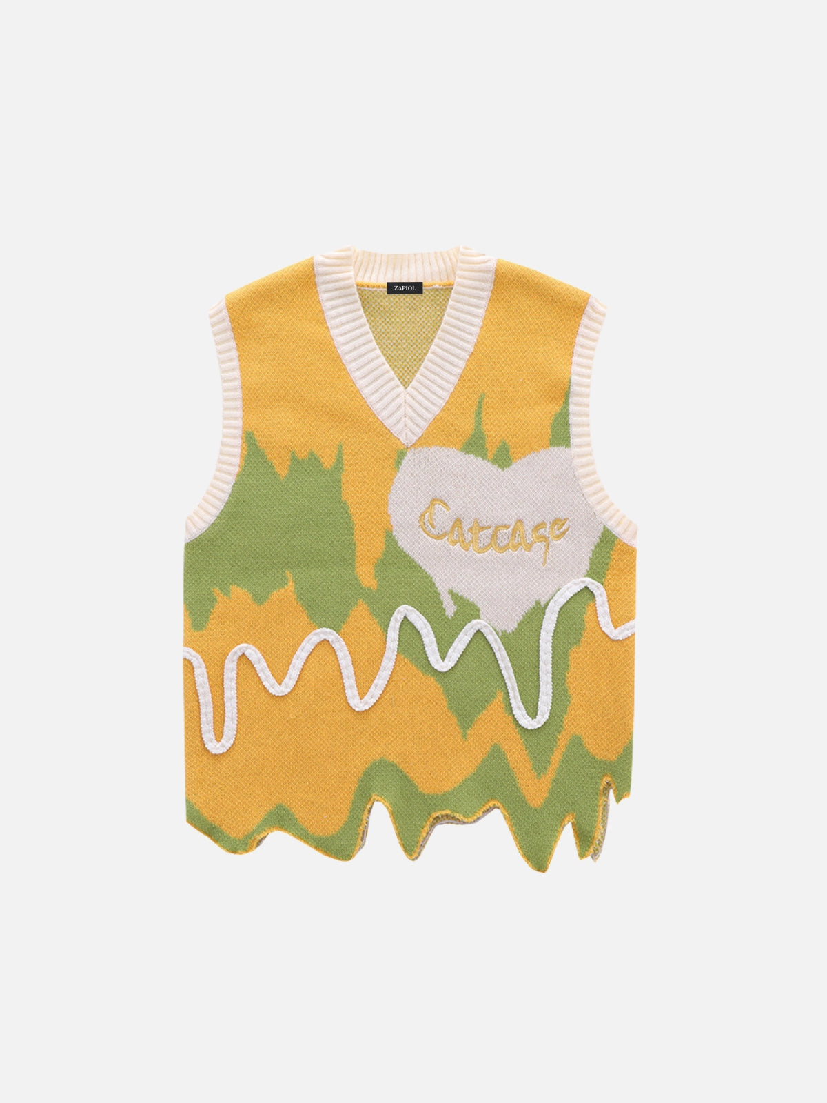 CATCAGE - Oversized Sweater Vest Yellow | Teenwear.eu