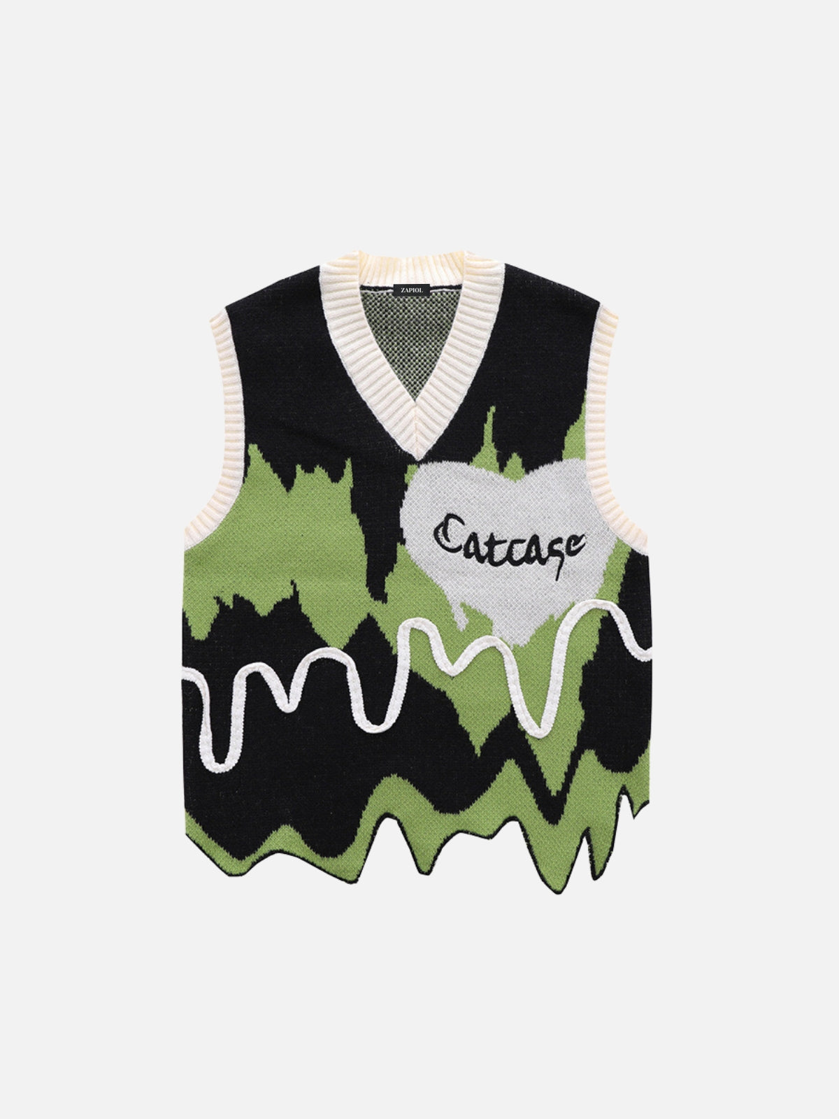 CATCAGE - Oversized Sweater Vest Black | Teenwear.eu