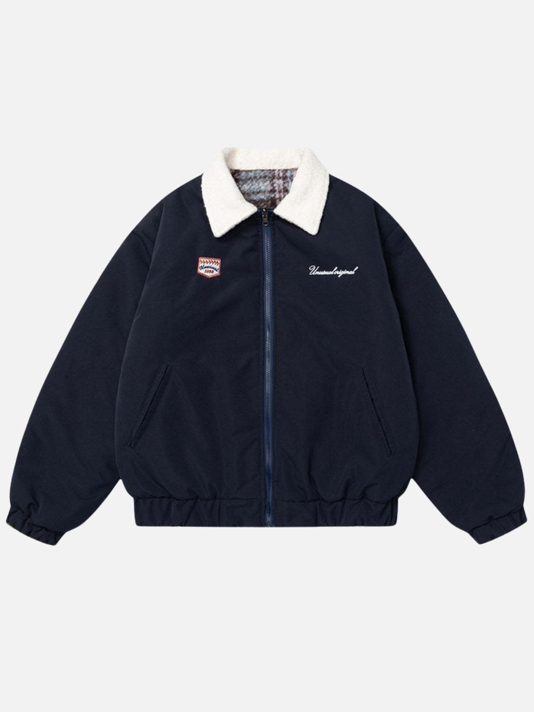 CREAMY - Sherpa Oversized Embroidered Jacket Beige | Teenwear.eu