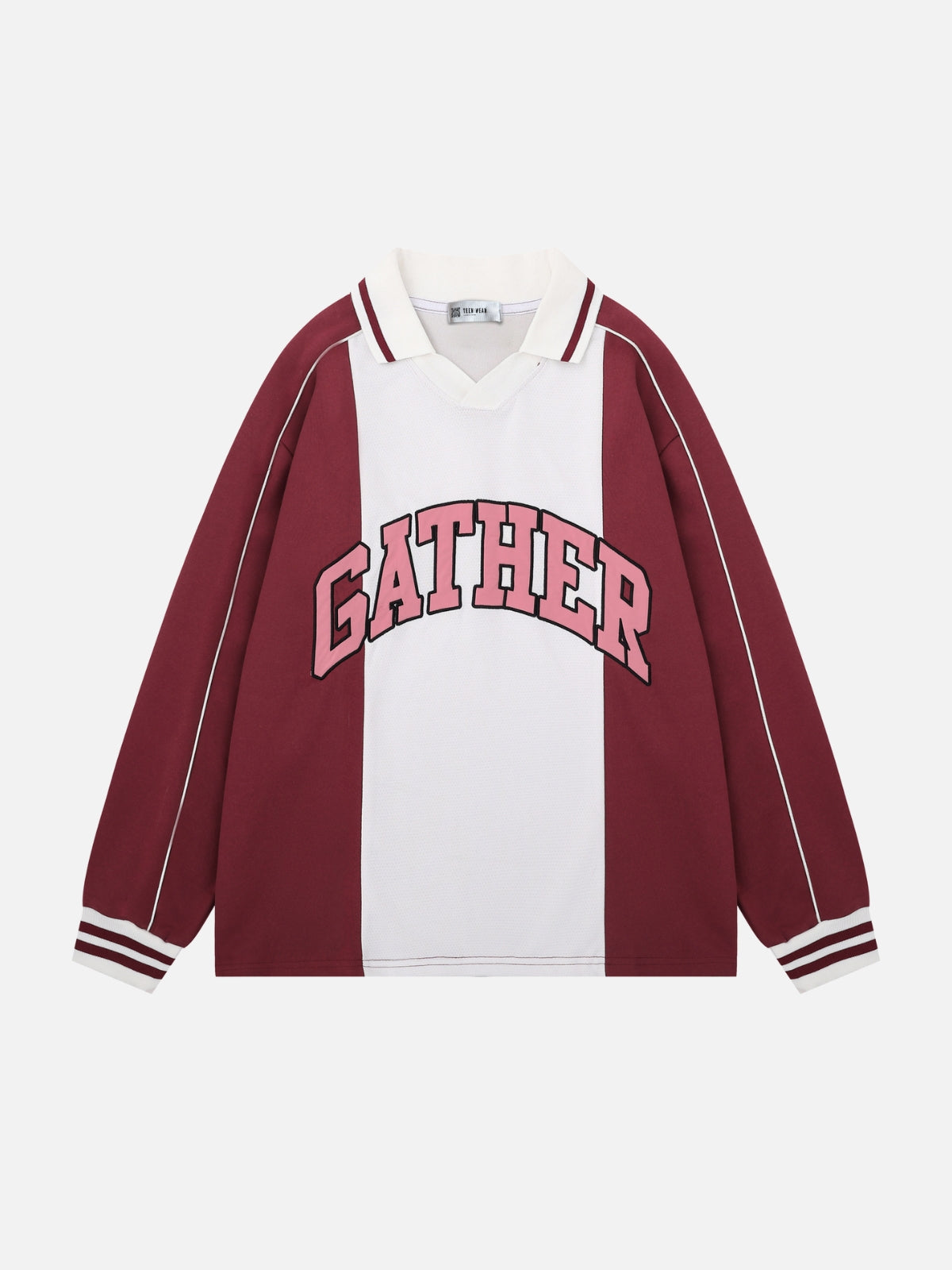 TEAMER - Oversized Print Polo Shirt Red | Teenwear.eu