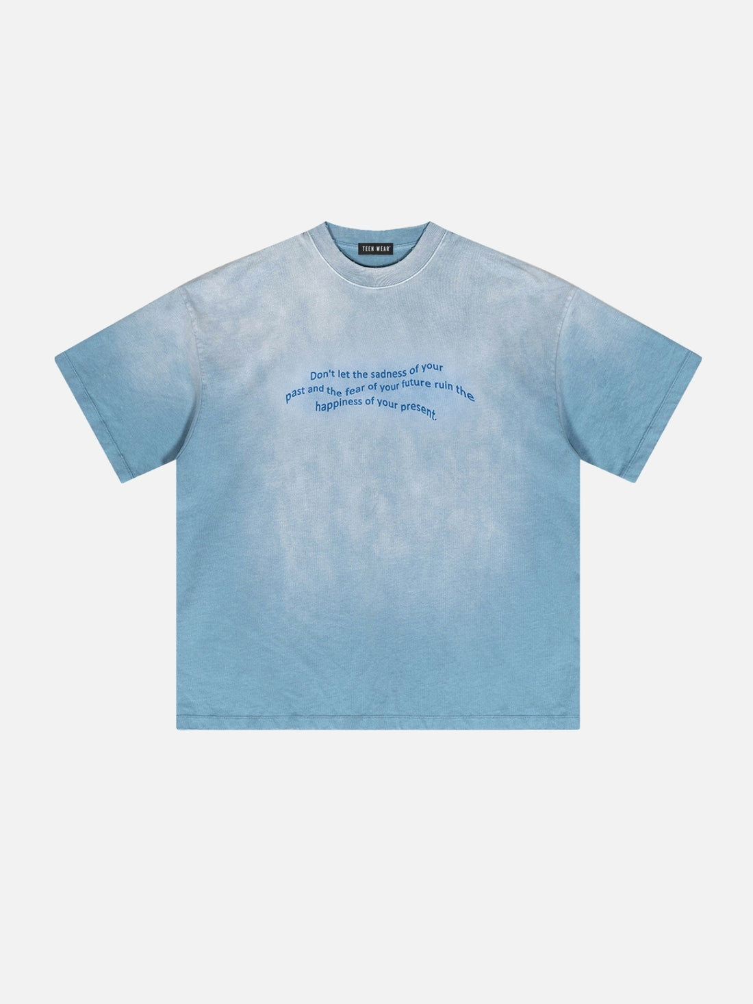 QUOTES - Oversized Print T-Shirt Blue | Teenwear.eu