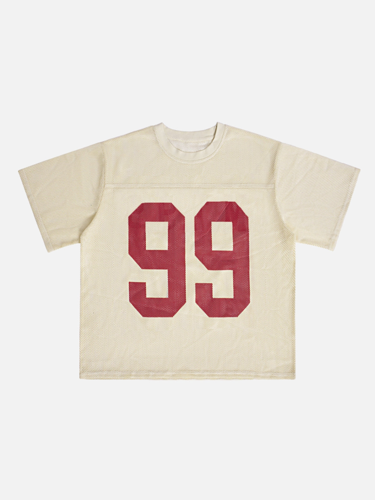 MT99 - Oversized Graphic Jersey T-Shirt Beige | Teenwear.eu