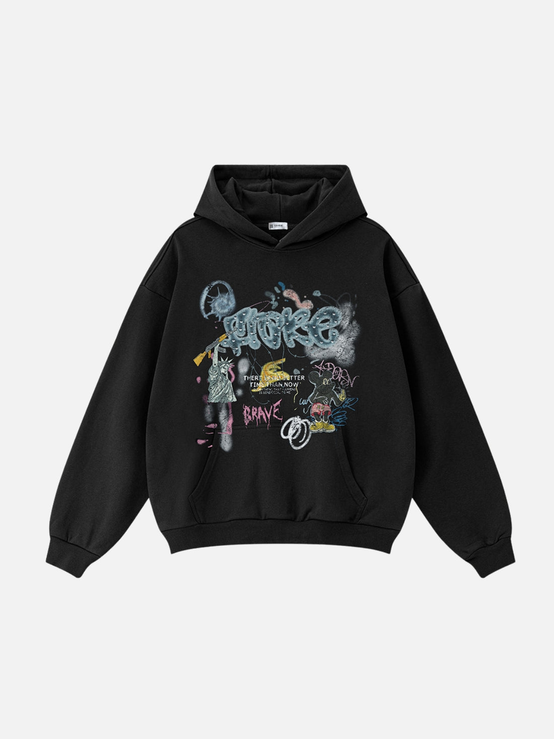 FTOKE – Oversized Print Hoodie Black | Teenwear.eu