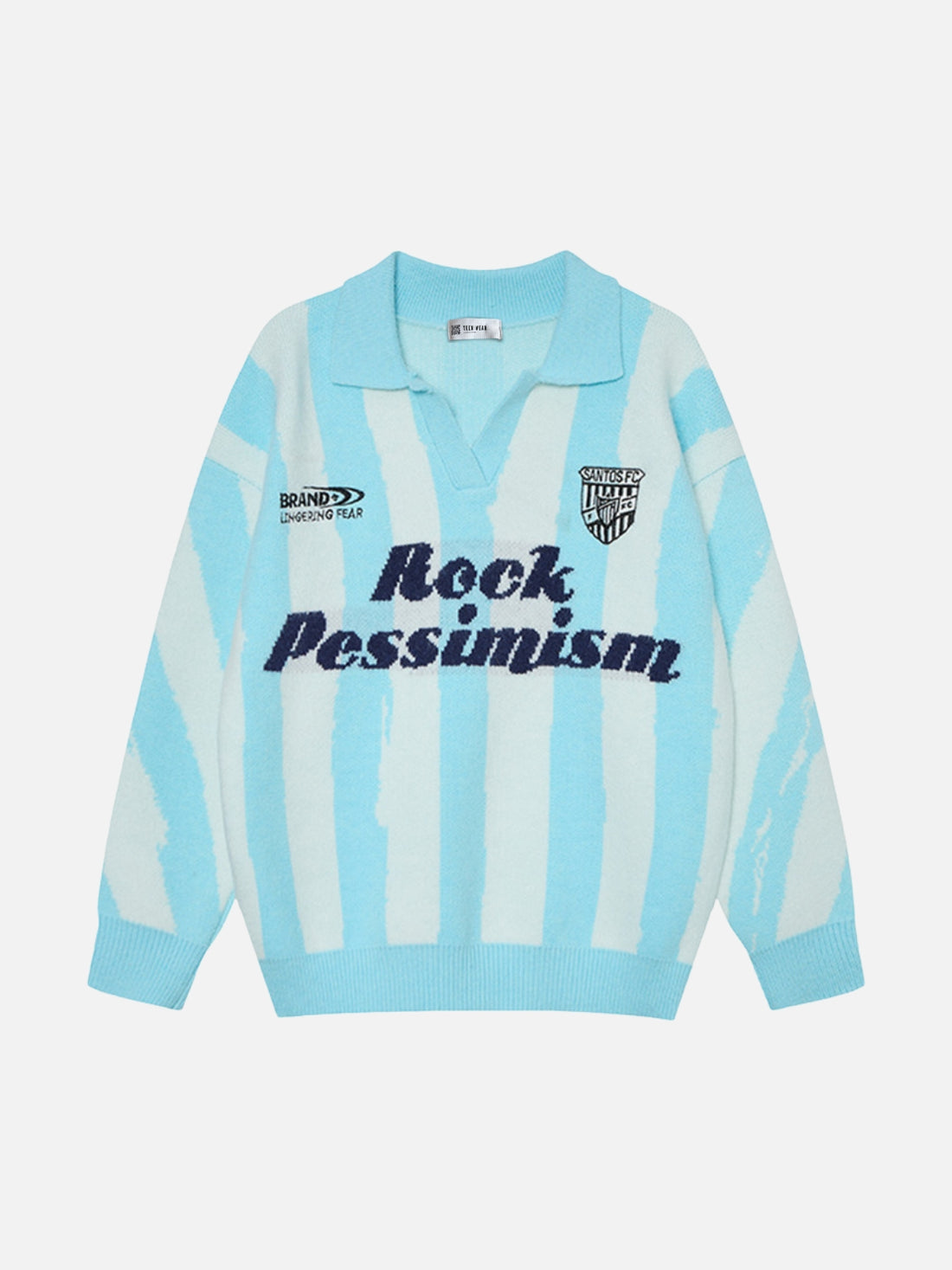 PESSIMISM – Oversized Graphic Polo Sweater Black | Teenwear.eu