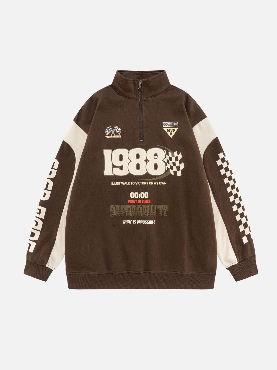 SUPERABILITY - Oversized Print Polo Shirt Brown | Teenwear.eu