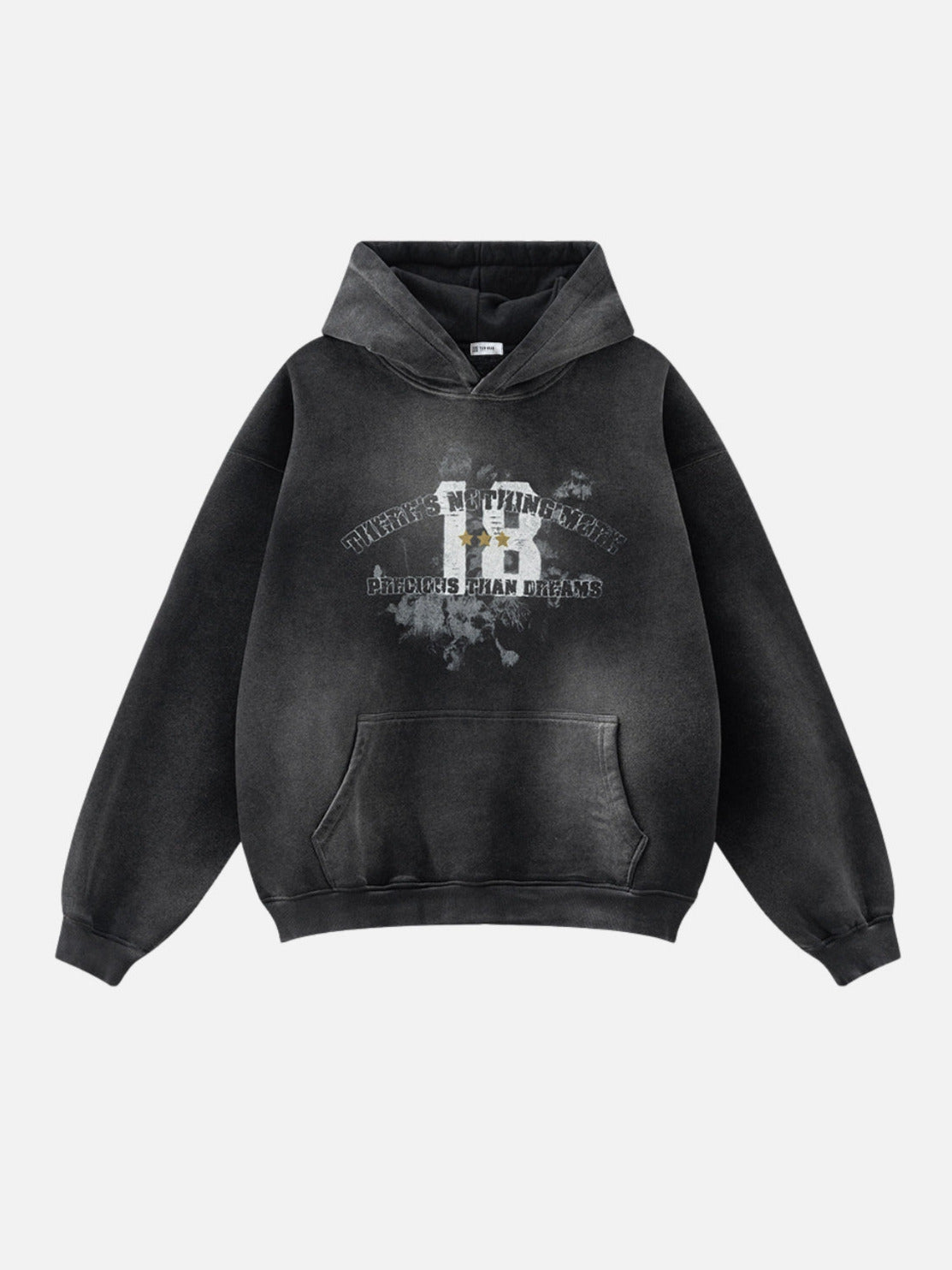 PRECIOUS – Oversized Print Washed Hoodie Black | Teenwear.eu