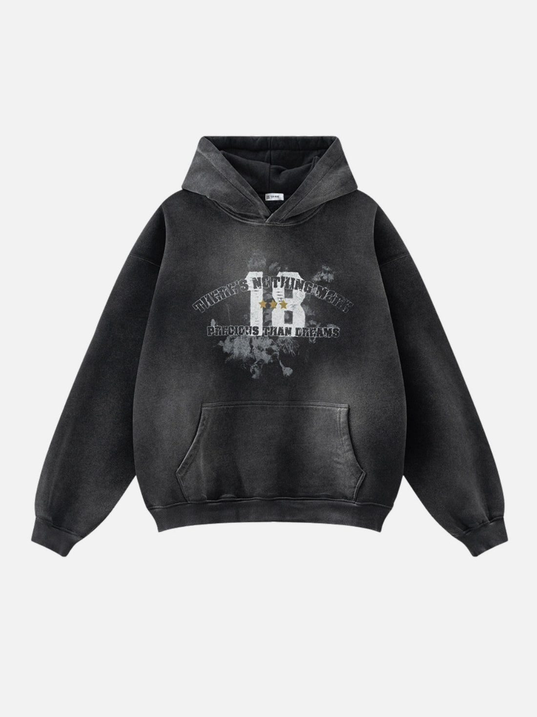 PRECIOUS – Oversized Print Washed Hoodie Black | Teenwear.eu
