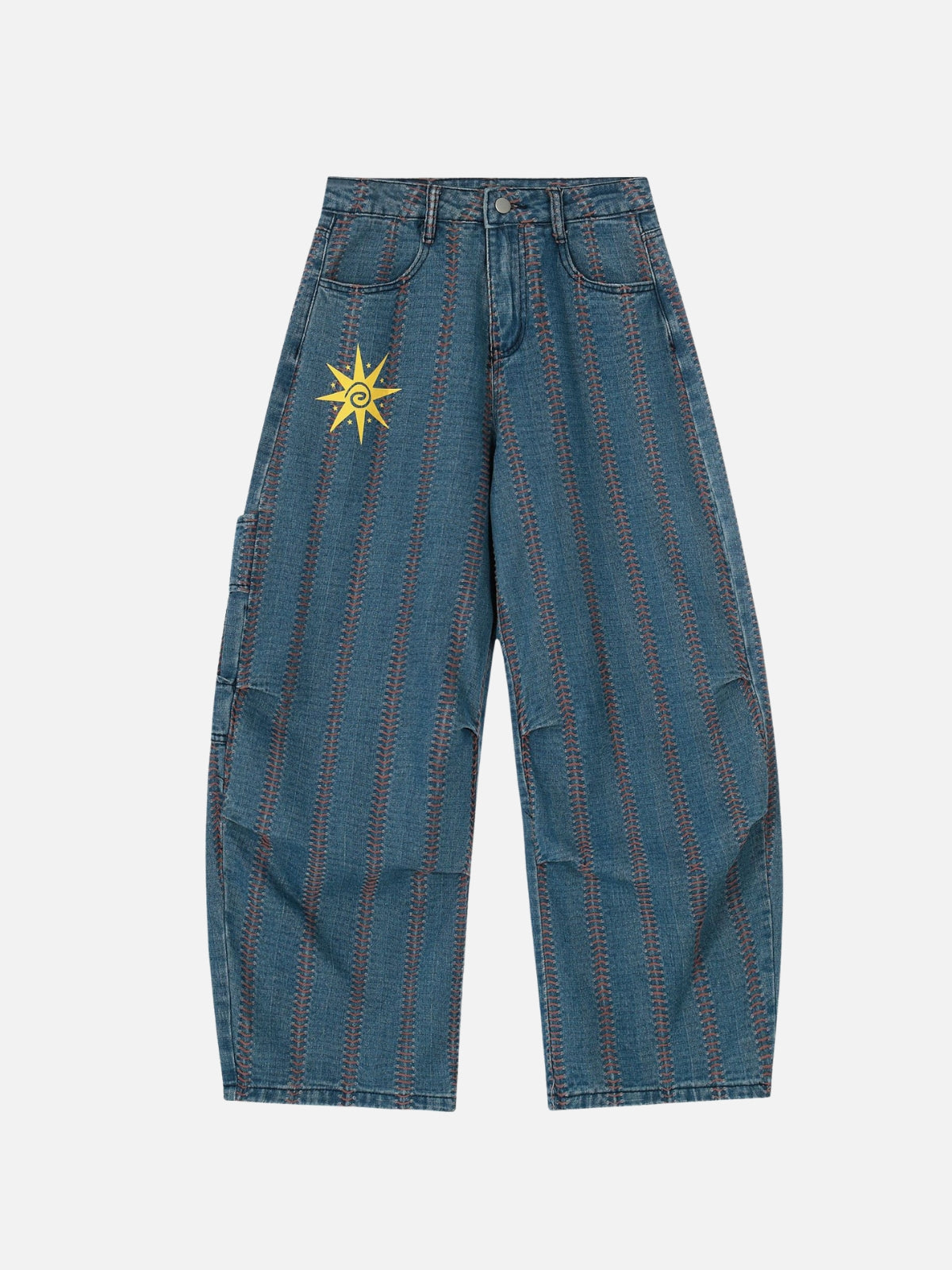 PUNKZY - Baggy Graphic Jeans Blue | Teenwear.eu