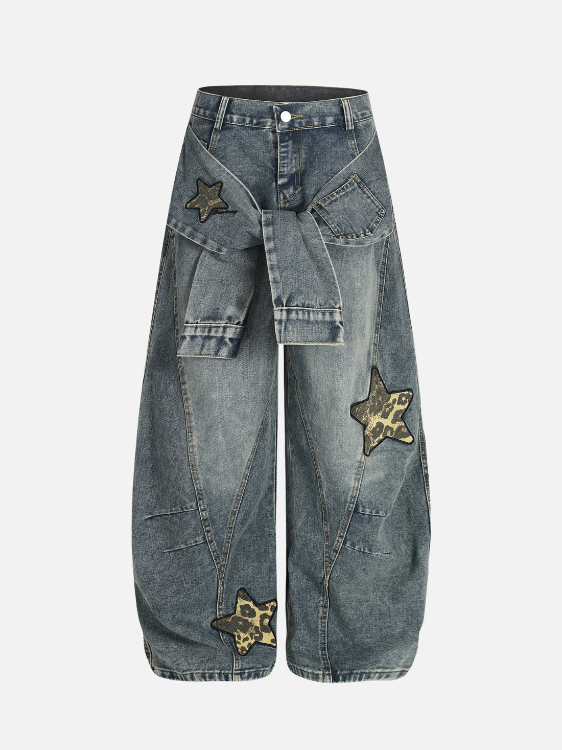 WRAPSY – Baggy Embroidered Jeans Blue | Teenwear.eu