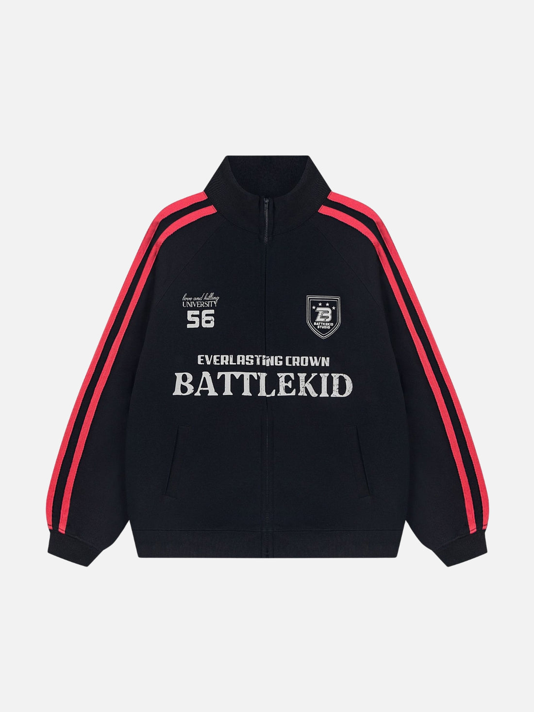 EVERLASTING - Oversized Print Polo Hoodie Black | Teenwear.eu