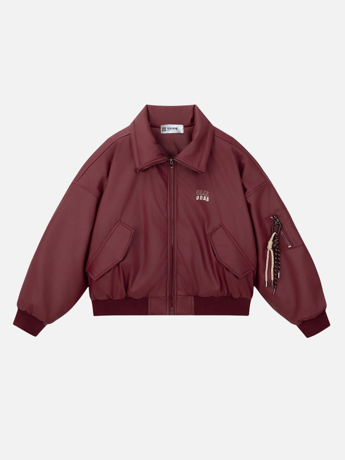 UNSSY - Leather Graphic Jacket Black | Teenwear.eu