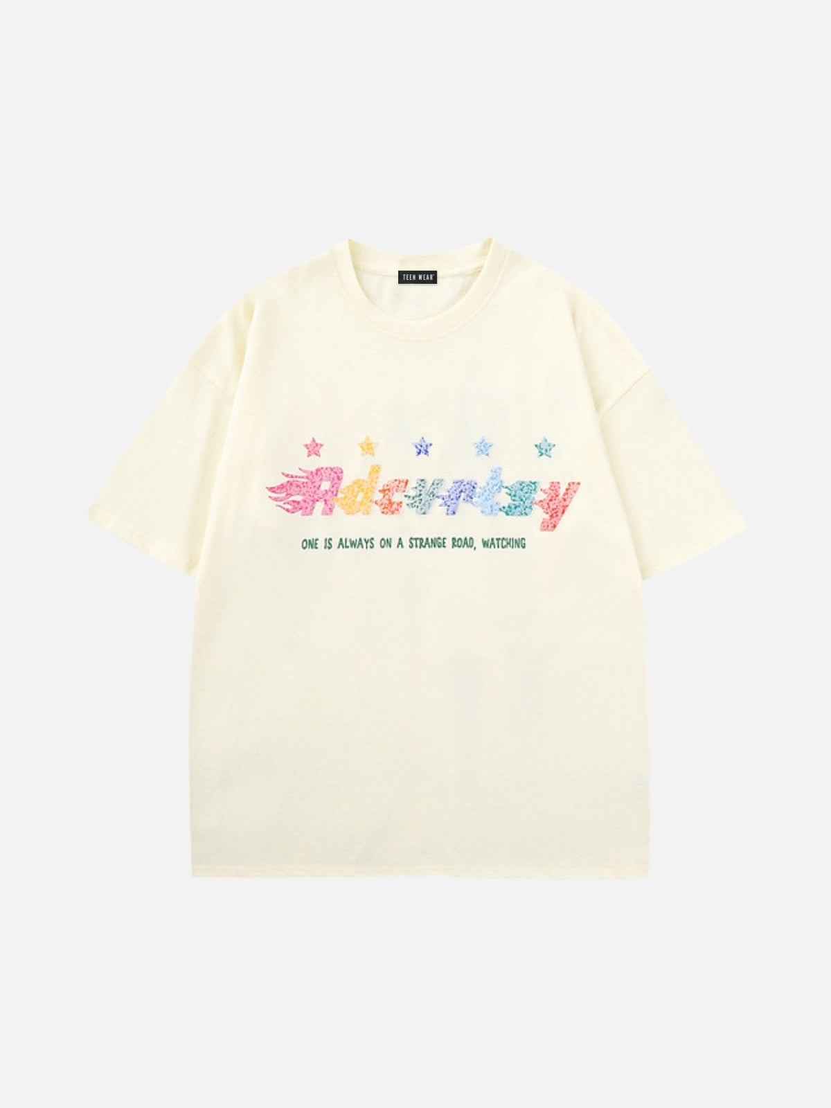 STARRING - Oversized Print T-Shirt Beige | Teenwear.eu
