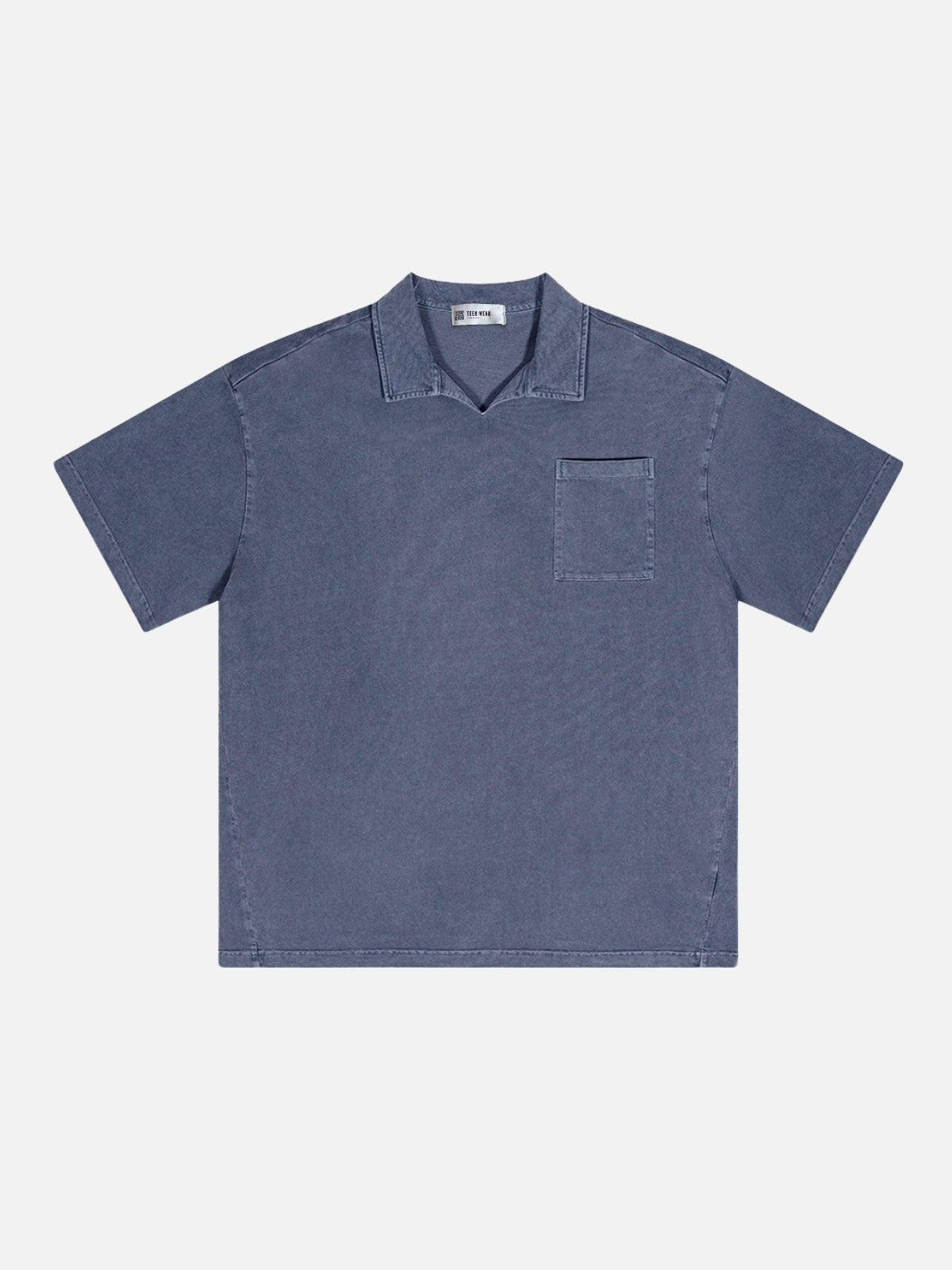 FADED - Oversized Basic Polo Shirt Blue | Teenwear.eu