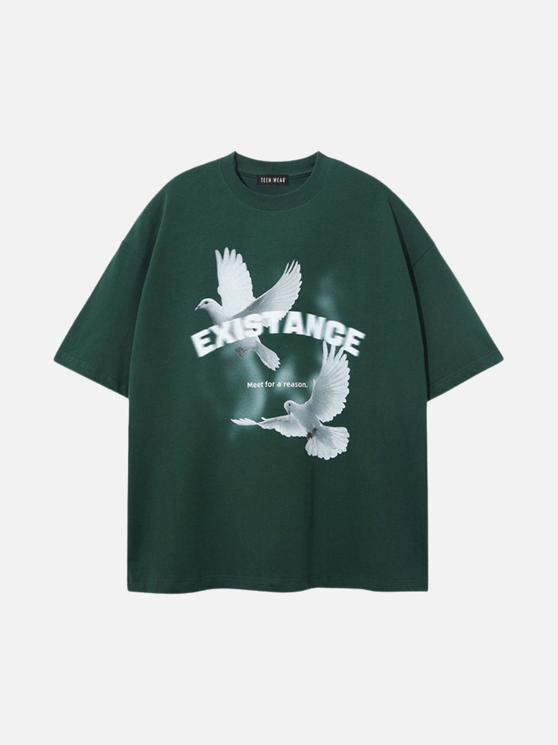 EXISTANCE - Oversized Print T-Shirt Green | Teenwear.eu