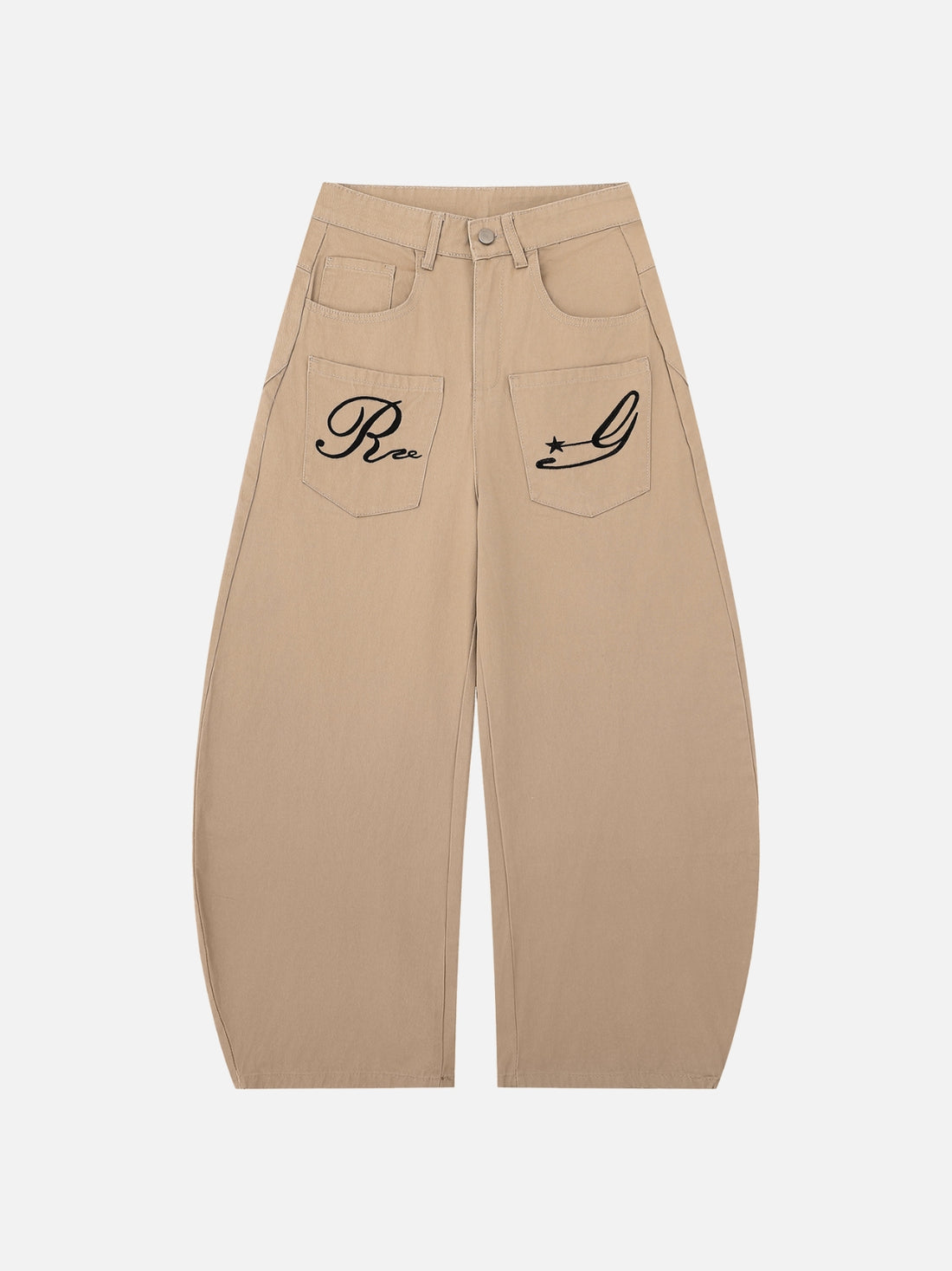SCRIPTY - Baggy Embroidered Pants Brown | Teenwear.eu