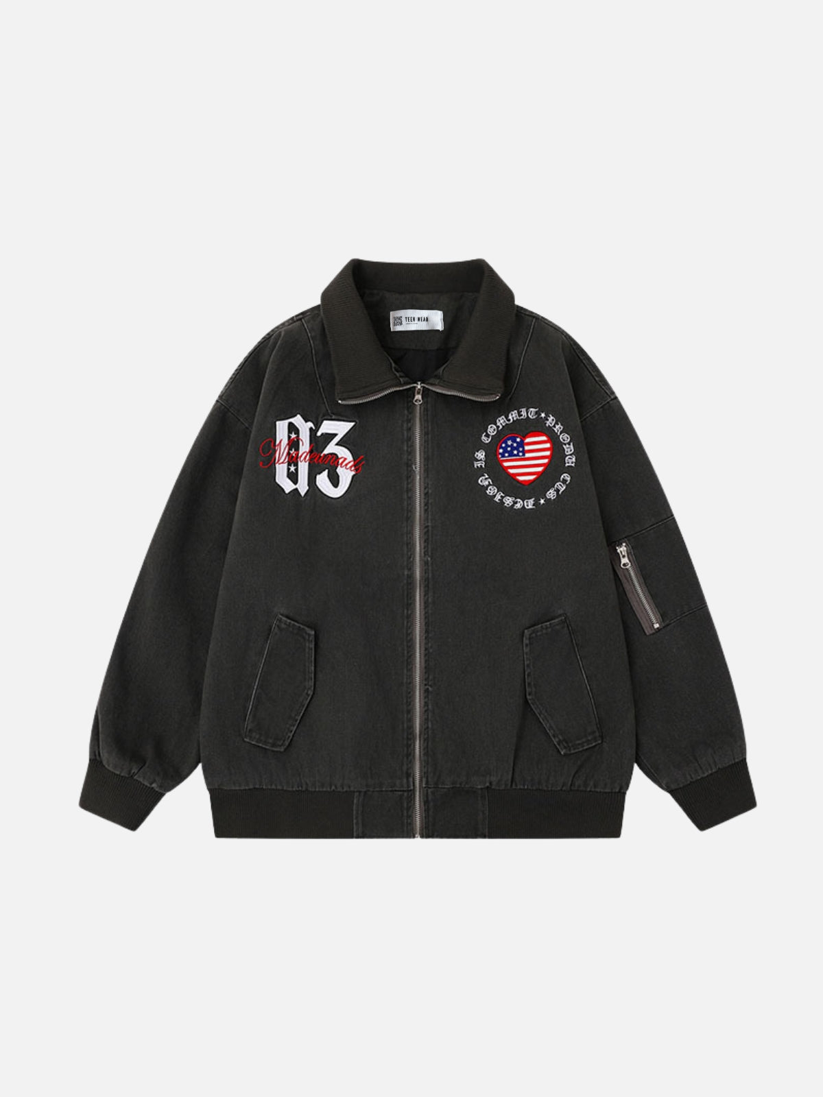 STARGON – Embroidered Graphic Denim Jacket Black | Teenwear.eu