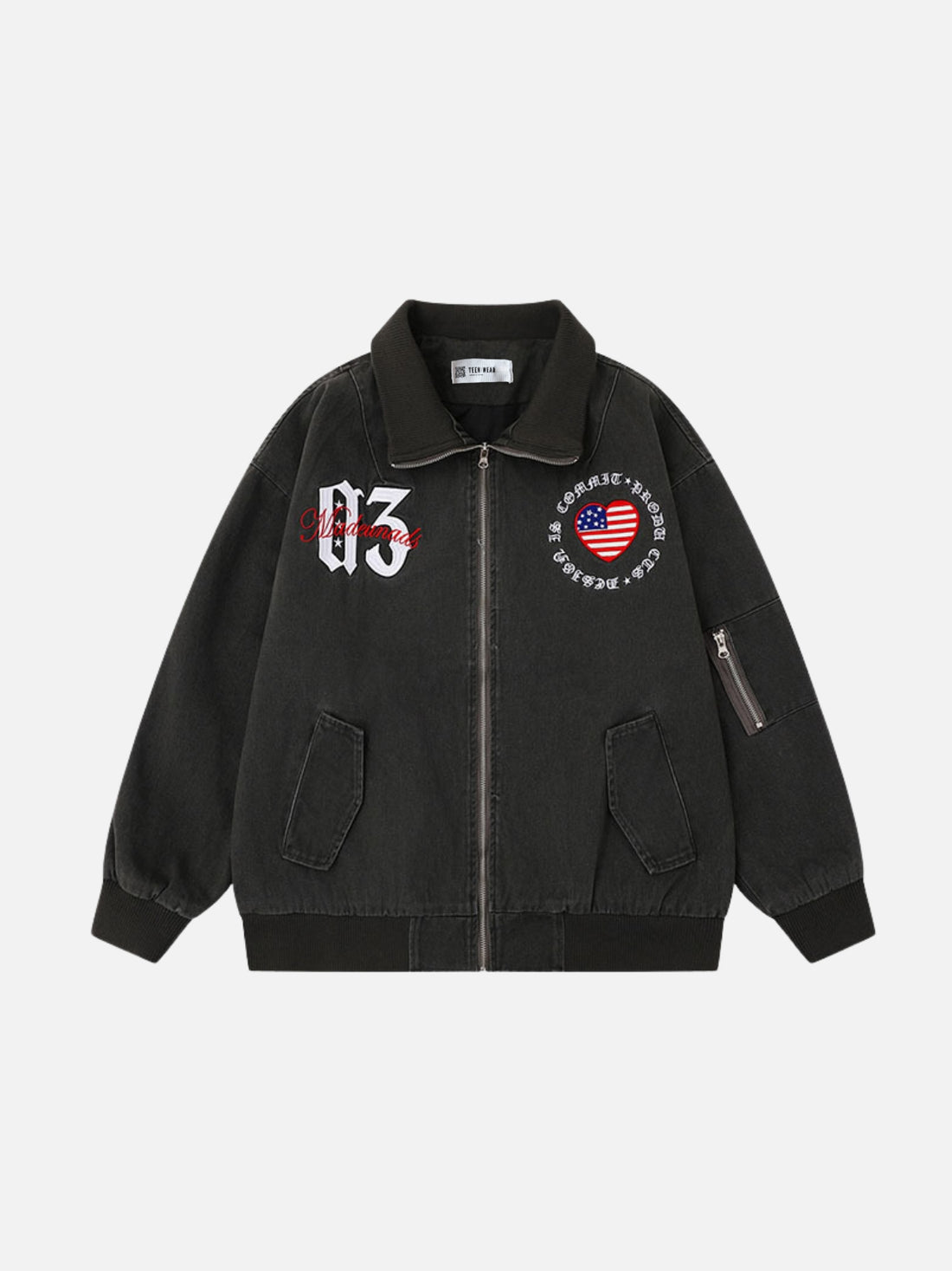 STARGON – Embroidered Graphic Denim Jacket Black | Teenwear.eu