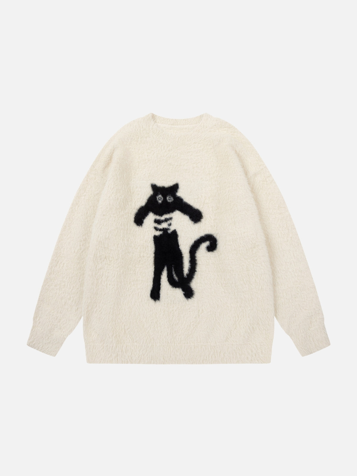 CATTY - Oversized Graphic Sweater Beige | Teenwear.eu