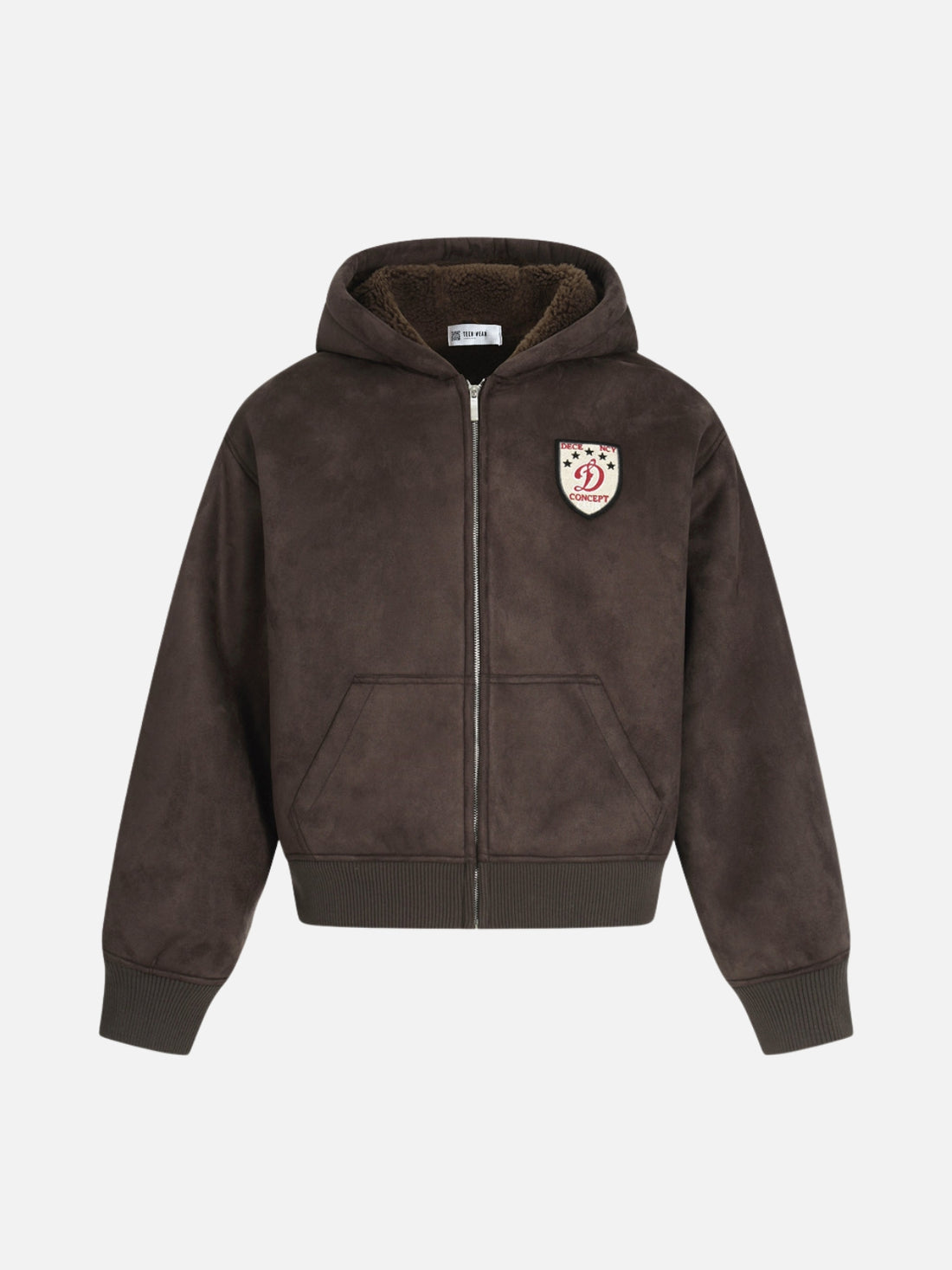 MUDSY – Oversized Embroidered Suede Jacket Brown | Teenwear.eu