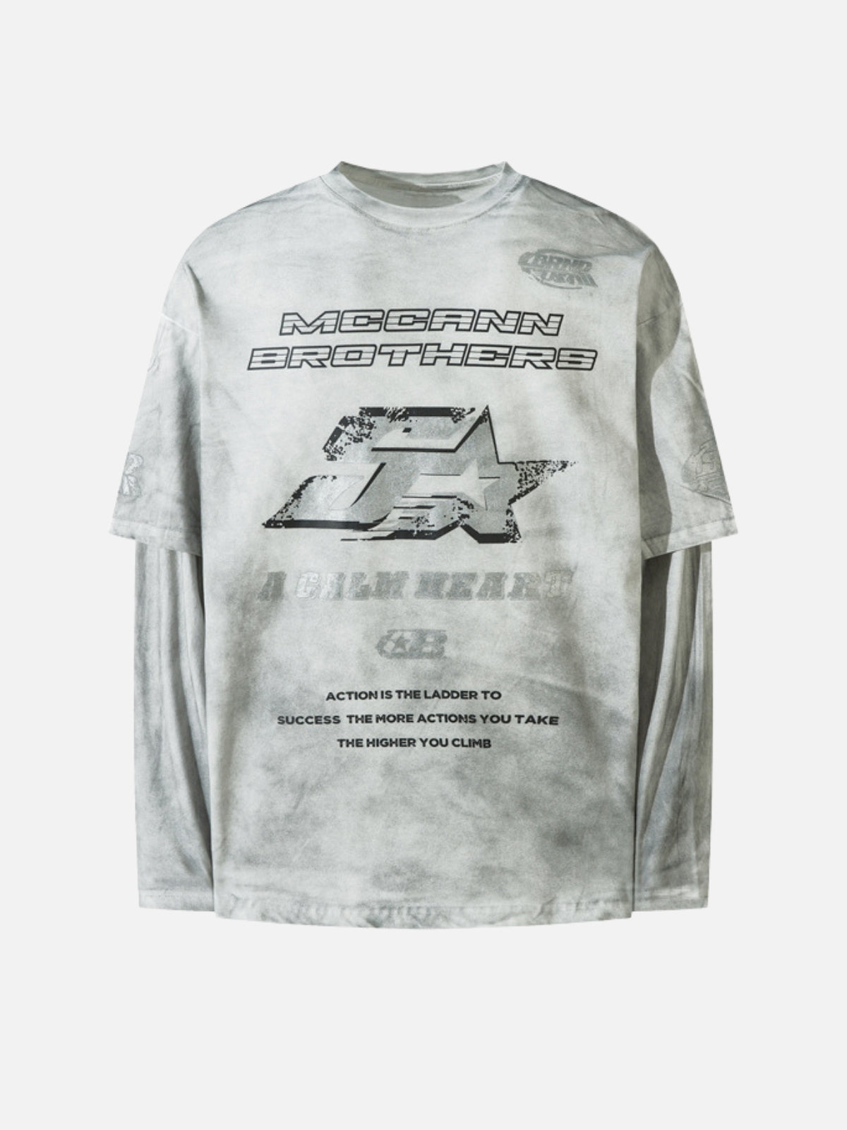 CALM HEART - Oversized Print Long Sleeve T-shirt White | Teenwear.eu