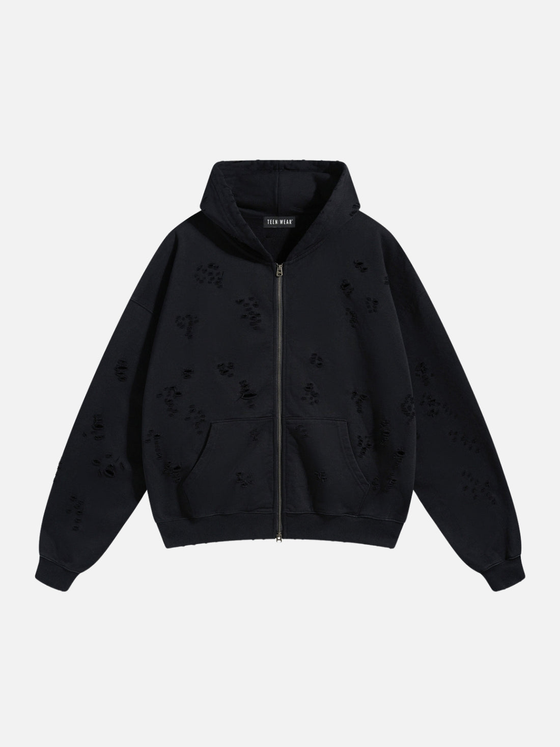 HOLIES - Oversized Basic Zip Up Hoodie Grey | Teenwear.eu