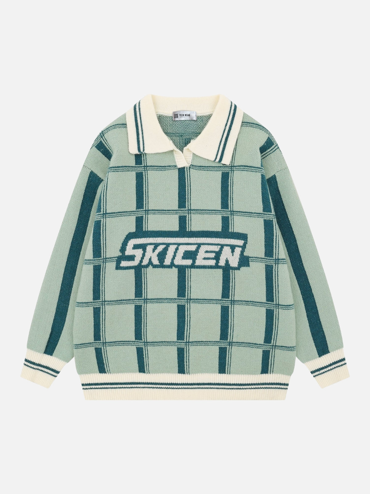 GRIDDO - Oversized Graphic Sweater Green | Teenwear.eu