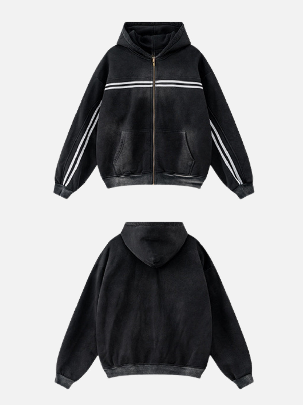 STRIPEEZ - Oversized Embroidered Zip Up Hoodie | Teenwear.eu