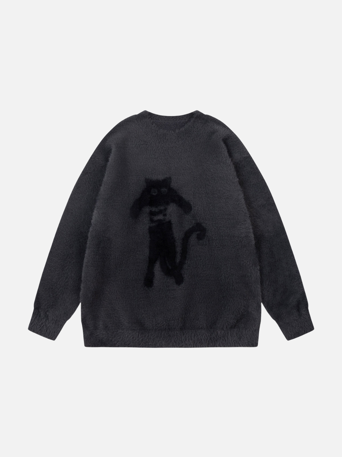 CATTY - Oversized Graphic Sweater Dark Grey | Teenwear.eu