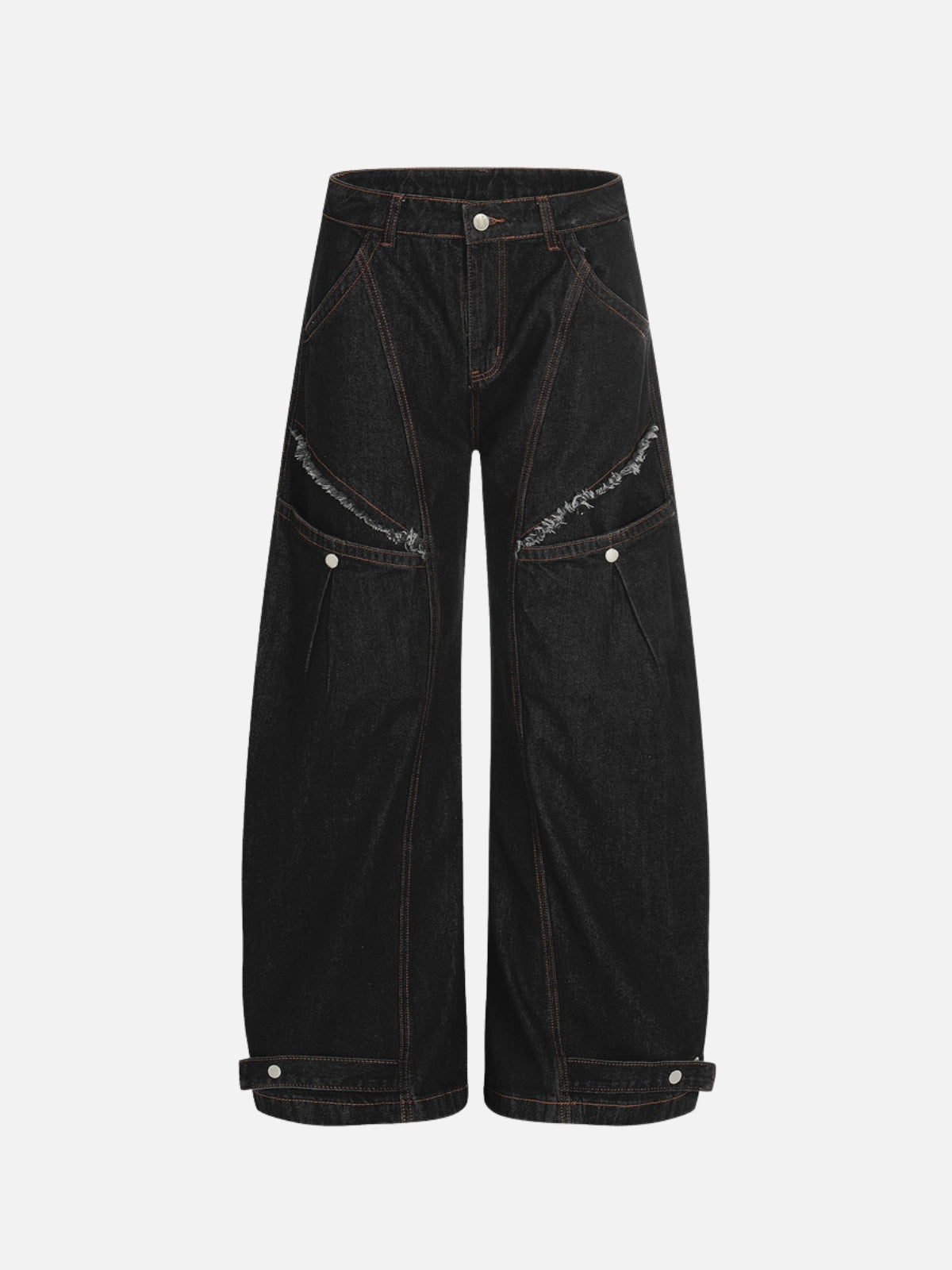 GØTHLI - Baggy Embroidered Jeans Black | Teenwear.eu