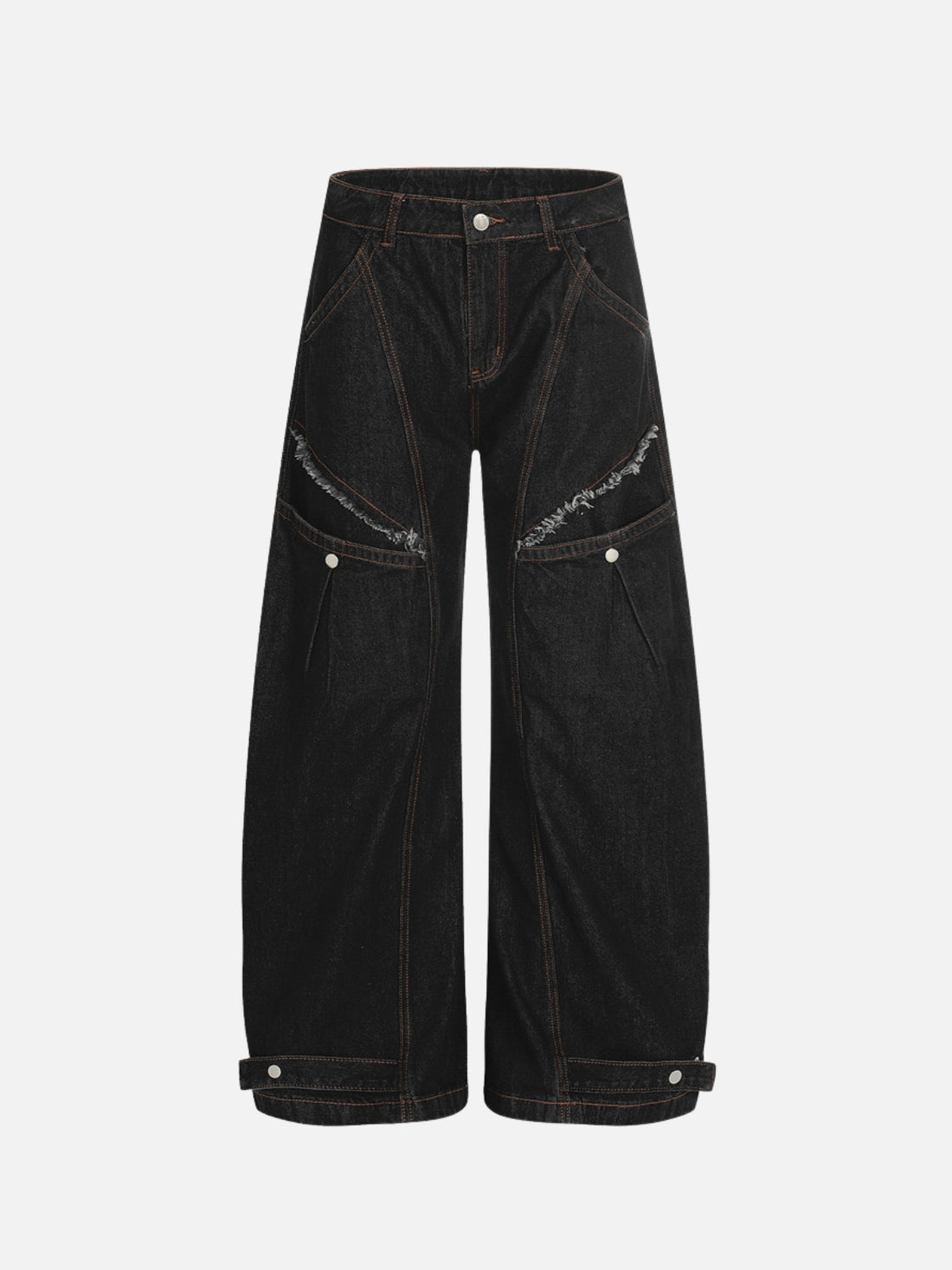 GØTHLI - Baggy Embroidered Jeans Black | Teenwear.eu