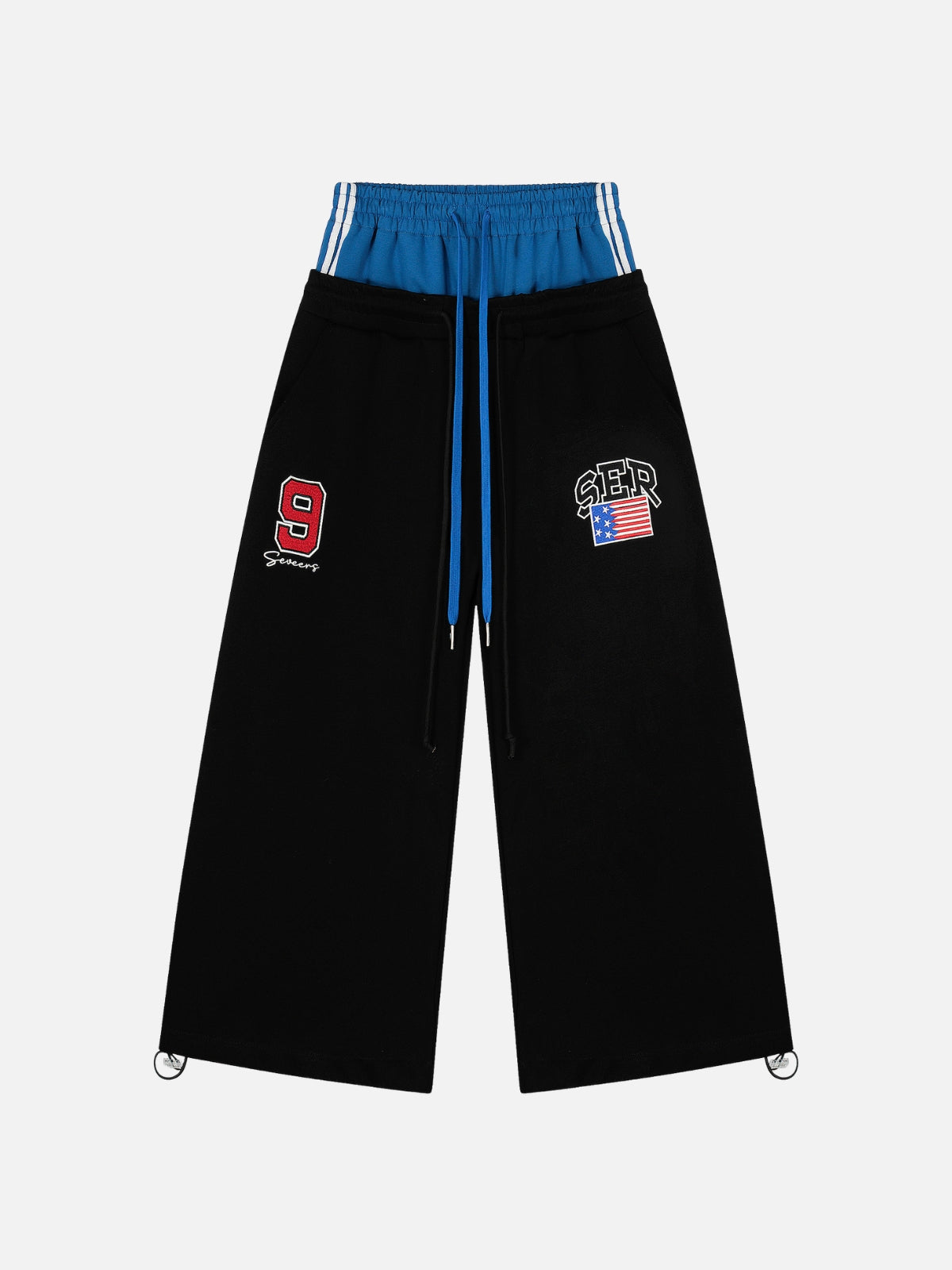 AMERZY - Baggy Embroidered Sweatpants Black | Teenwear.eu