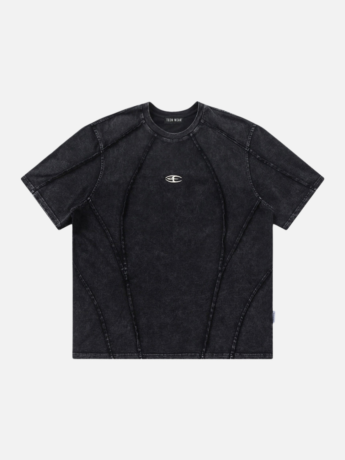 SPIDY - Oversized Embroidered T-Shirt Washed Black | Teenwear.eu