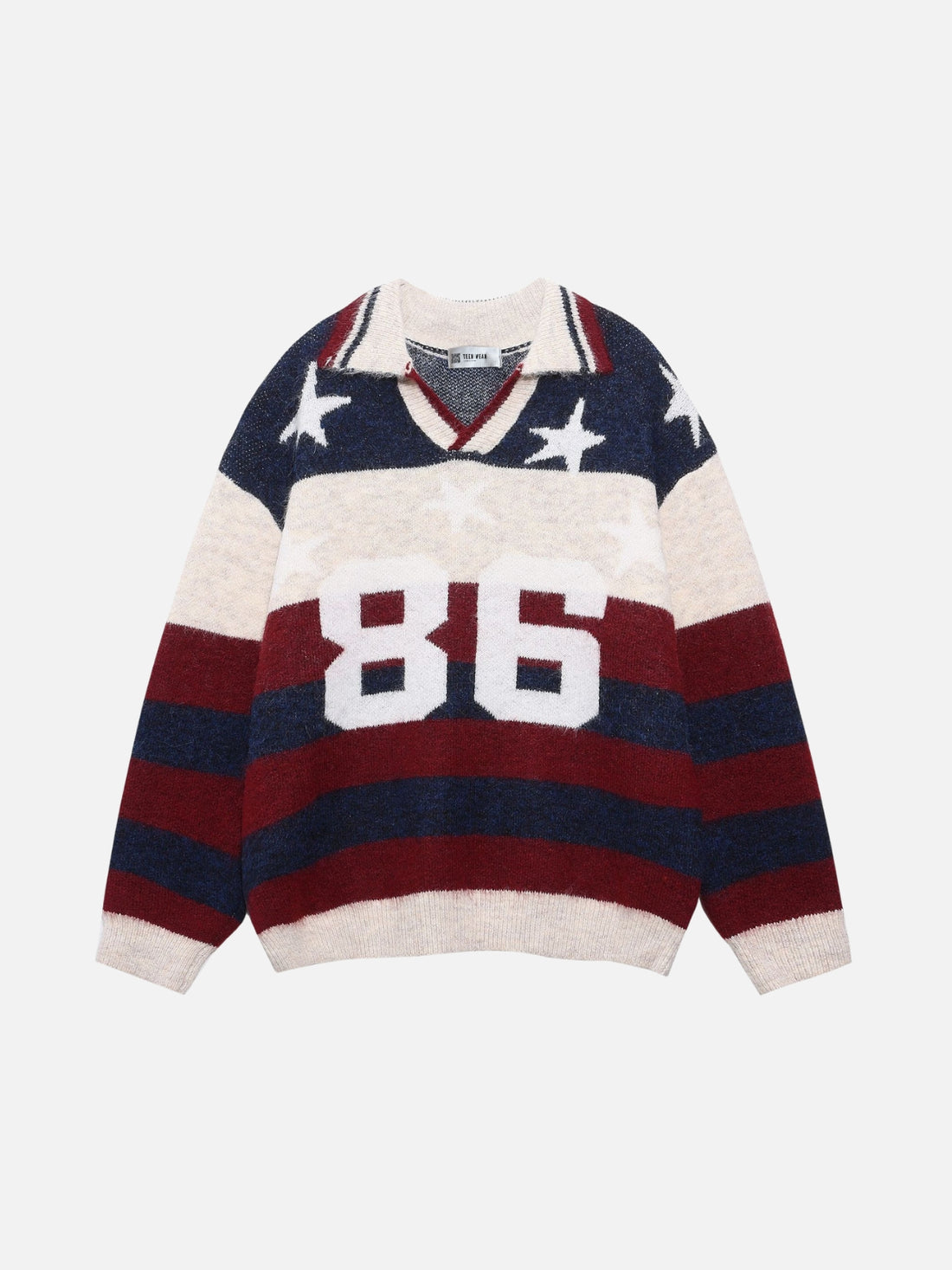 EIGHTY6 – Oversized Print Sweater Beige | Teenwear.eu