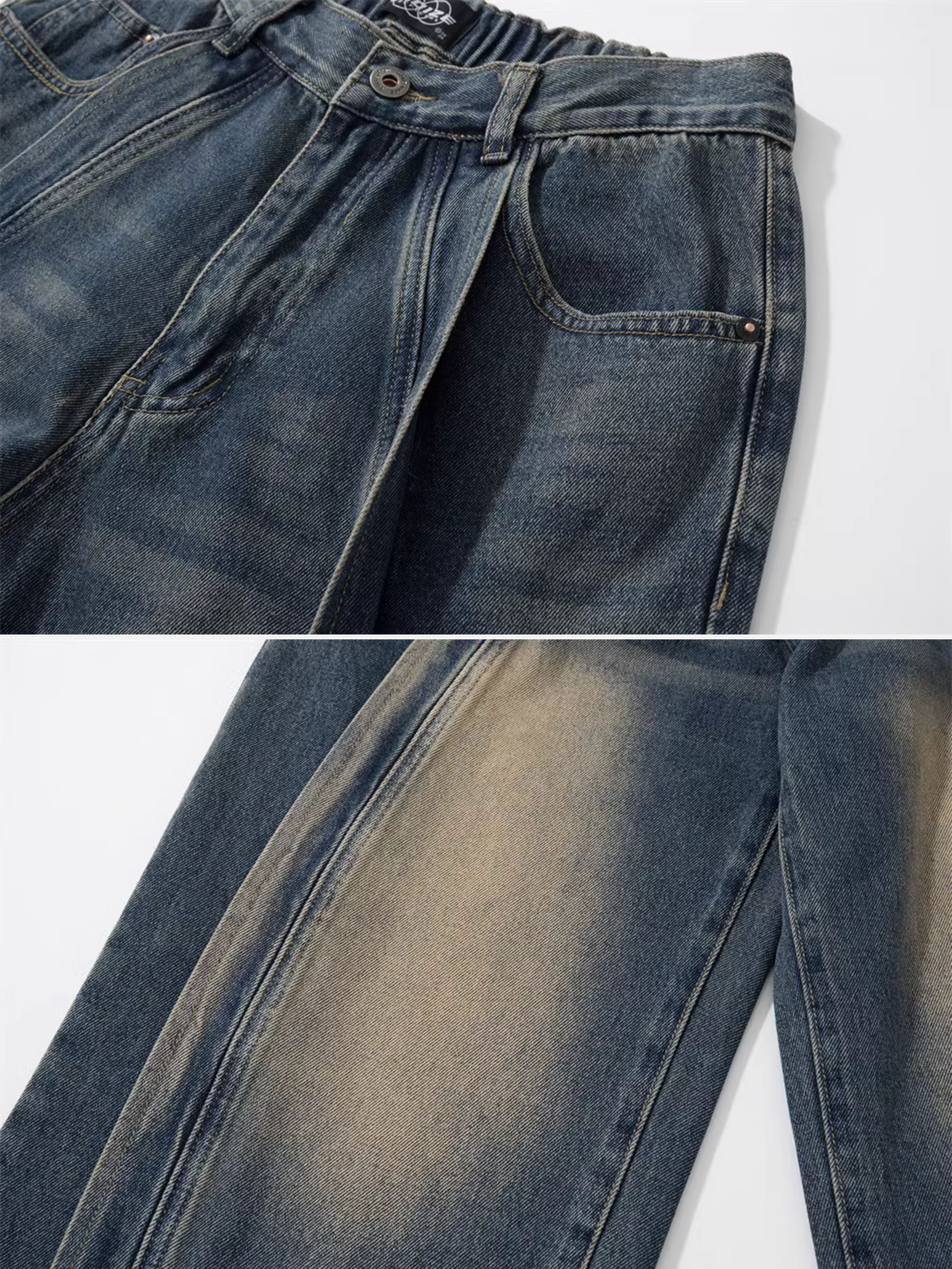 PREKLAD - Baggy Basic Embroidered Jeans | Teenwear.eu