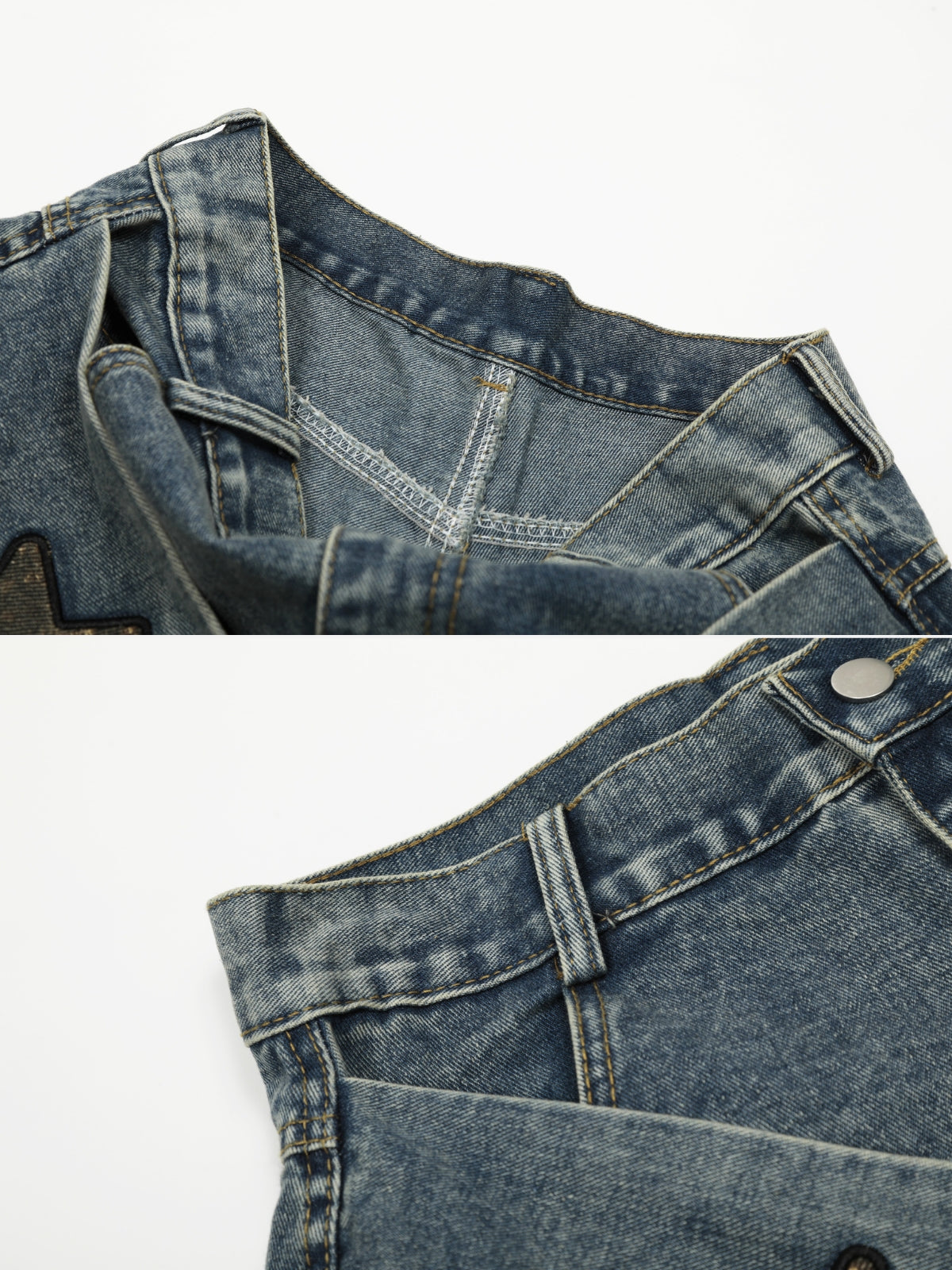 WRAPSY – Baggy Embroidered Jeans | Teenwear.eu