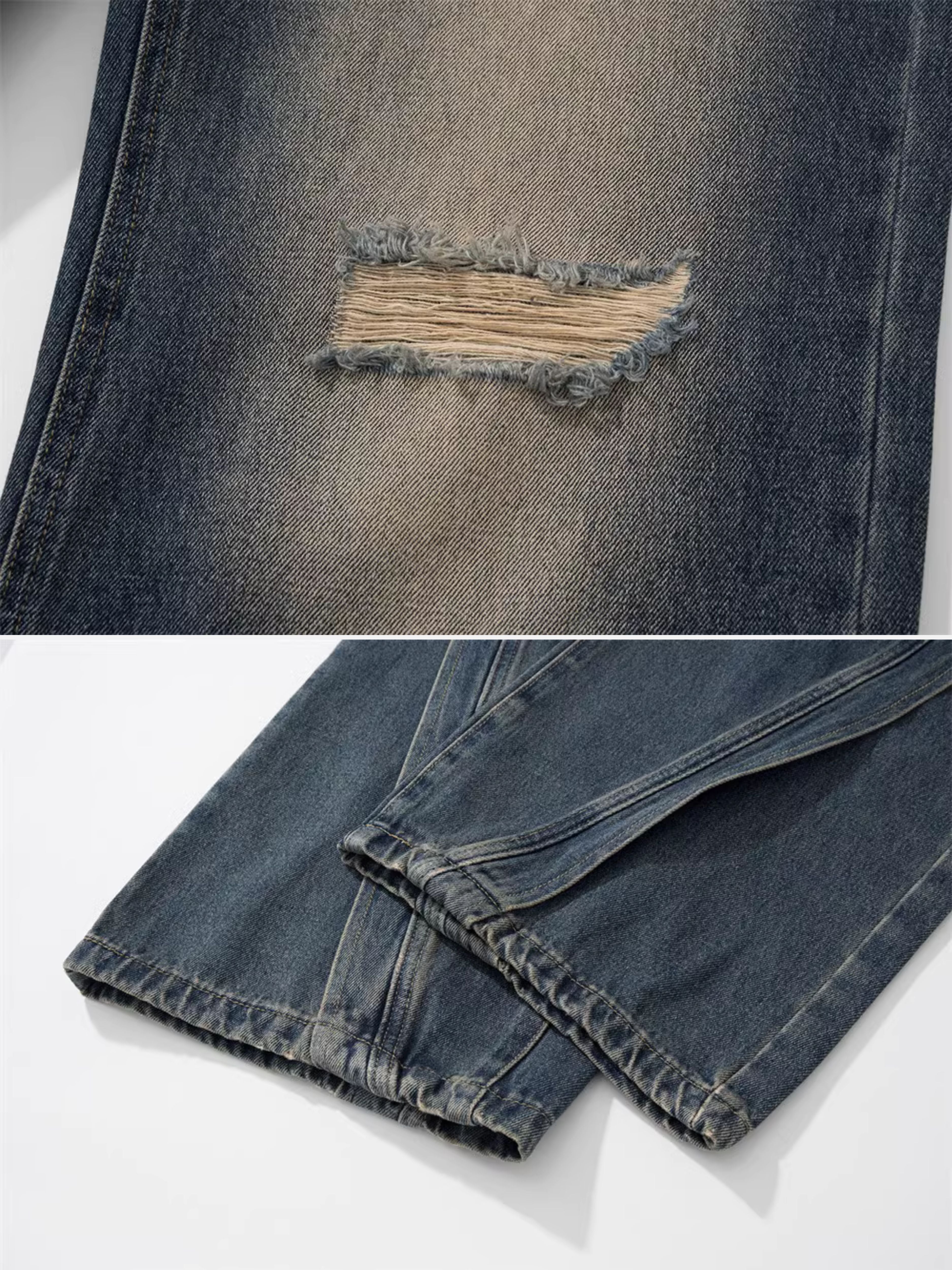 PREKLAD - Baggy Basic Embroidered Jeans | Teenwear.eu