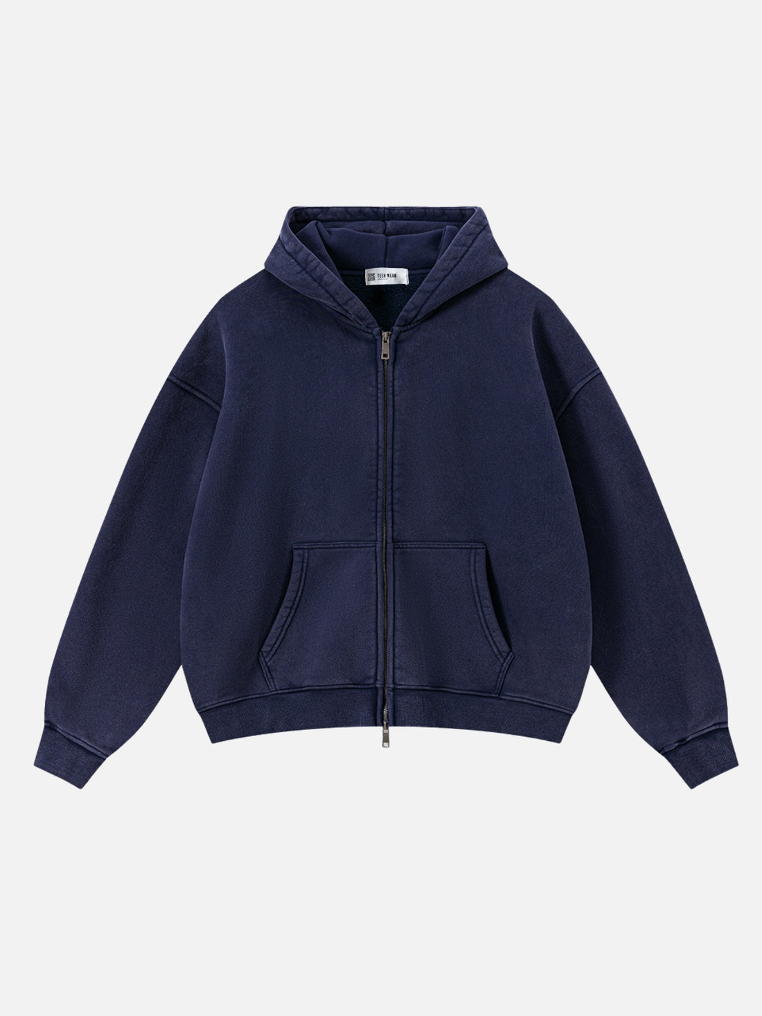 BASICOS - Oversized Basic Premium Zip Up Hoodie Blue | Teenwear.eu