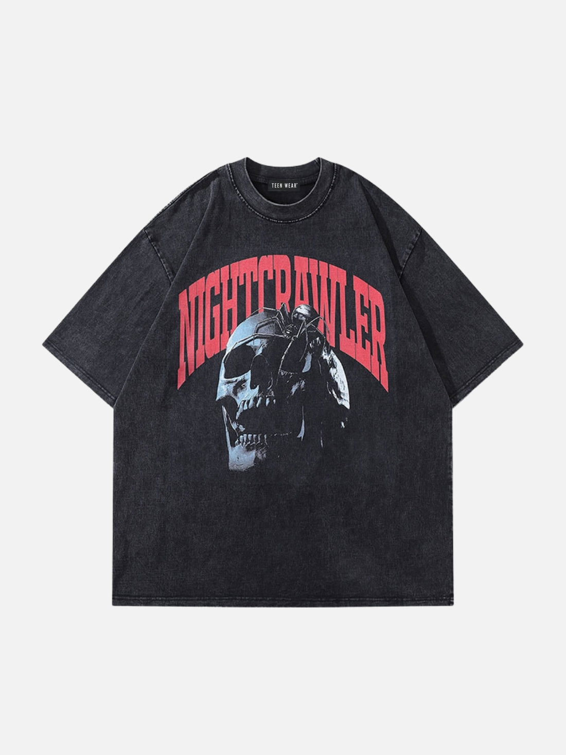 NIGHTCRAWLER - Oversized Print T-Shirt Washed Black | Teenwear.eu