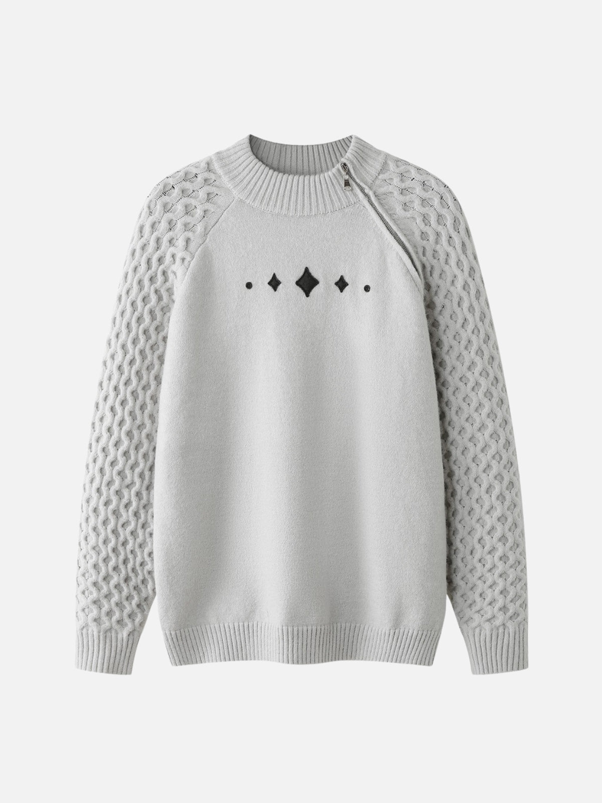 TO LOSE - Oversized Embroidered Zip Sweater Grey | Teenwear.eu