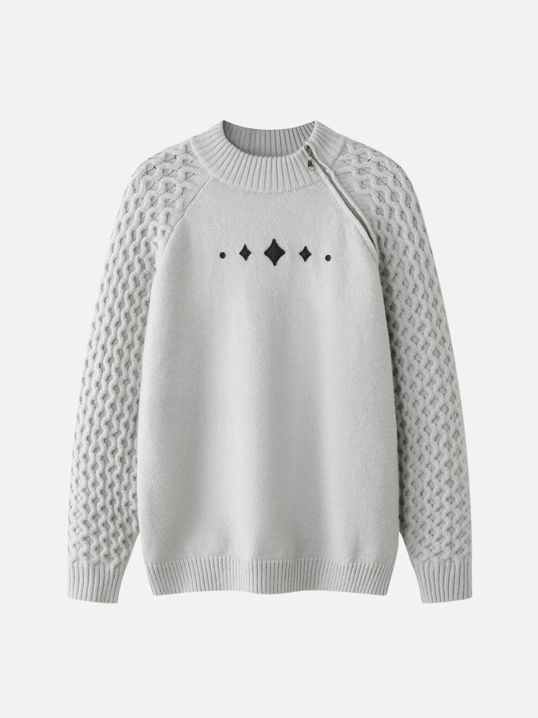 TO LOSE - Oversized Embroidered Zip Sweater Grey | Teenwear.eu