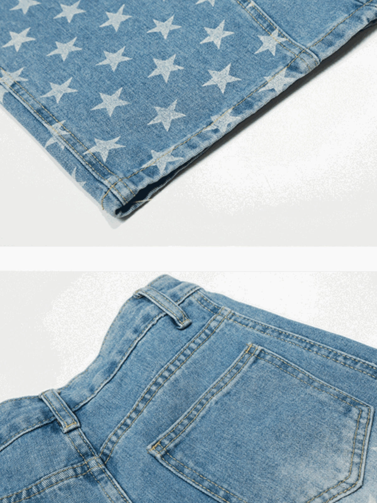 ASTROZY - Baggy Print Jeans